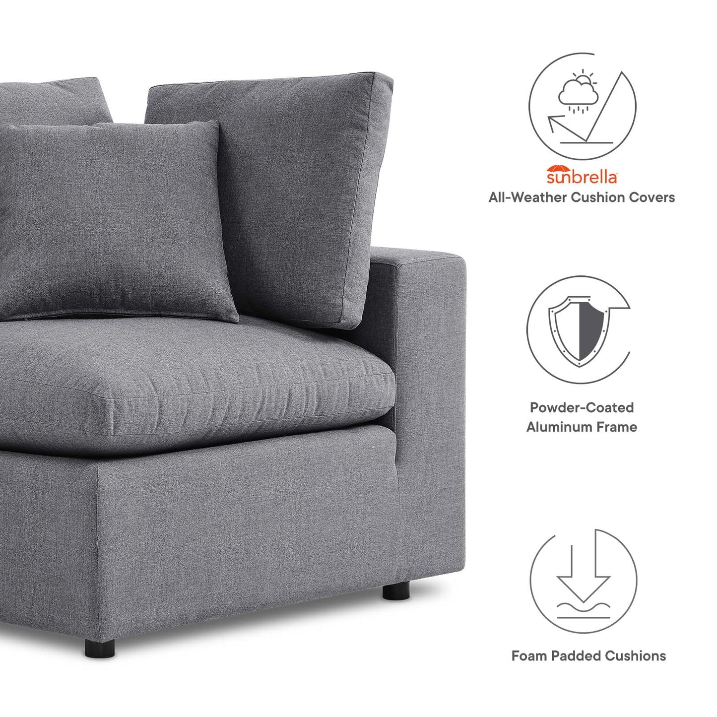 Modway Commix Sunbrella® Outdoor Patio Loveseat | Outdoor Sofas, Loveseats & Sectionals | 