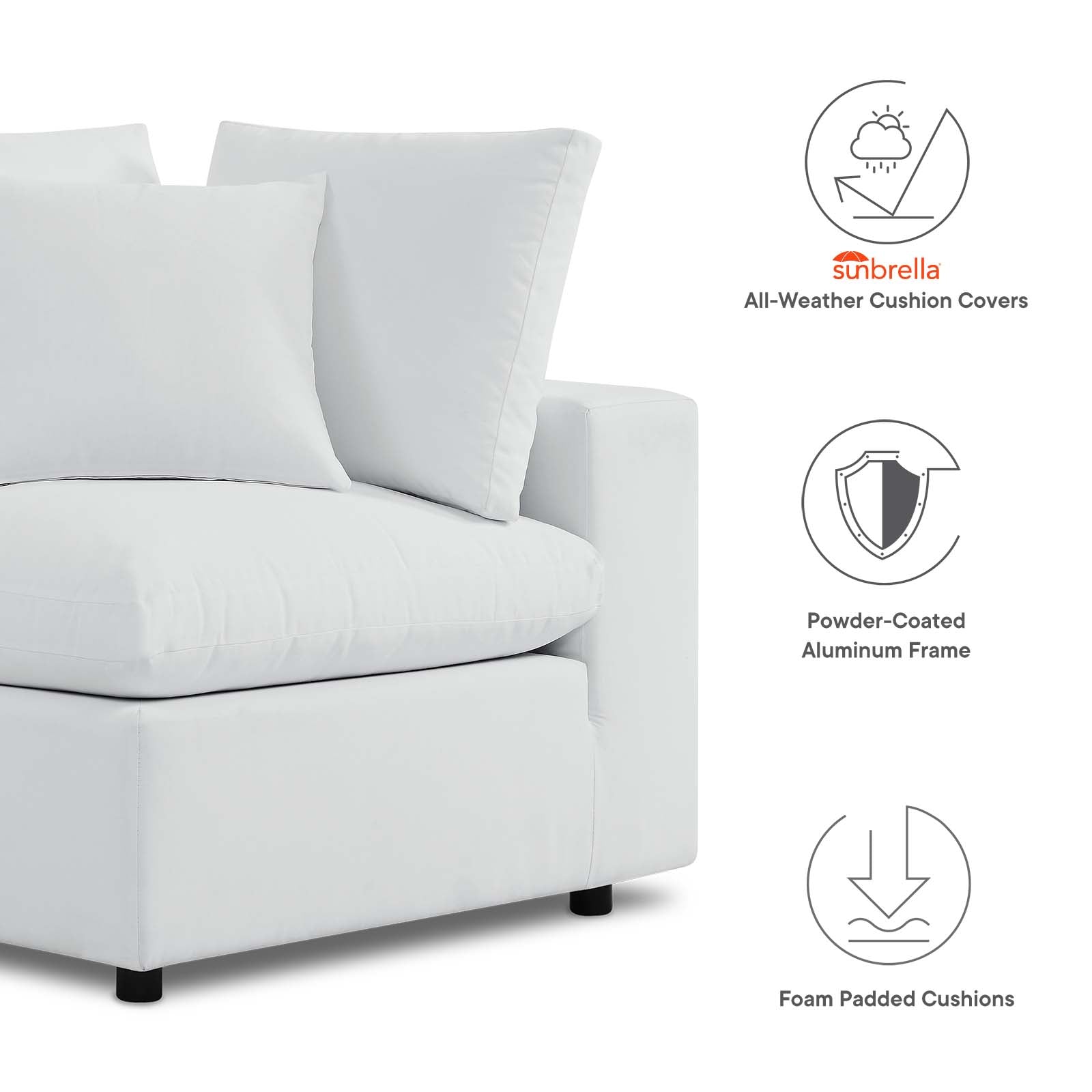 Modway Commix Sunbrella® Outdoor Patio Loveseat | Outdoor Sofas, Loveseats & Sectionals | 