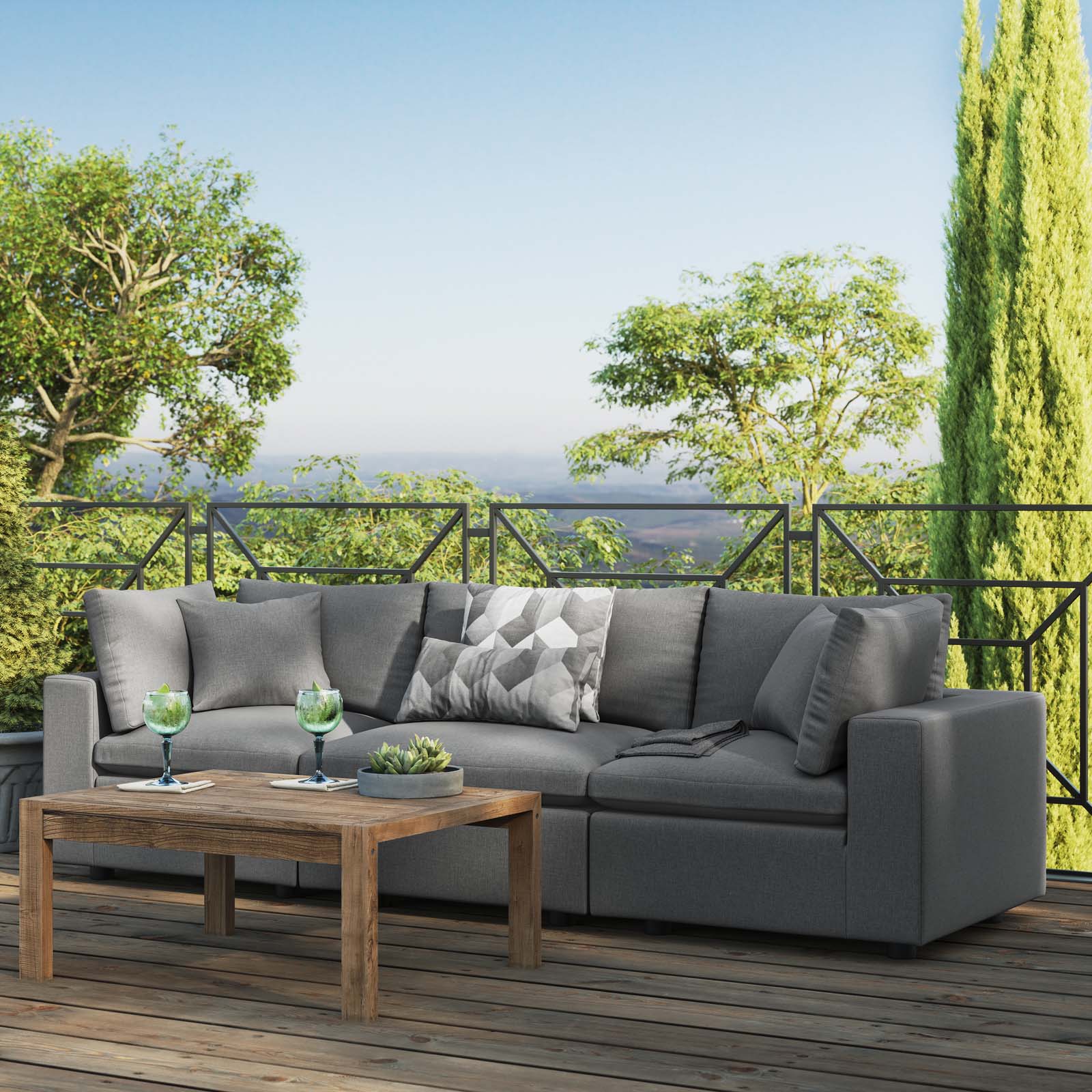 Modway Commix Overstuffed Outdoor Patio Sofa | Outdoor Sofas, Loveseats & Sectionals