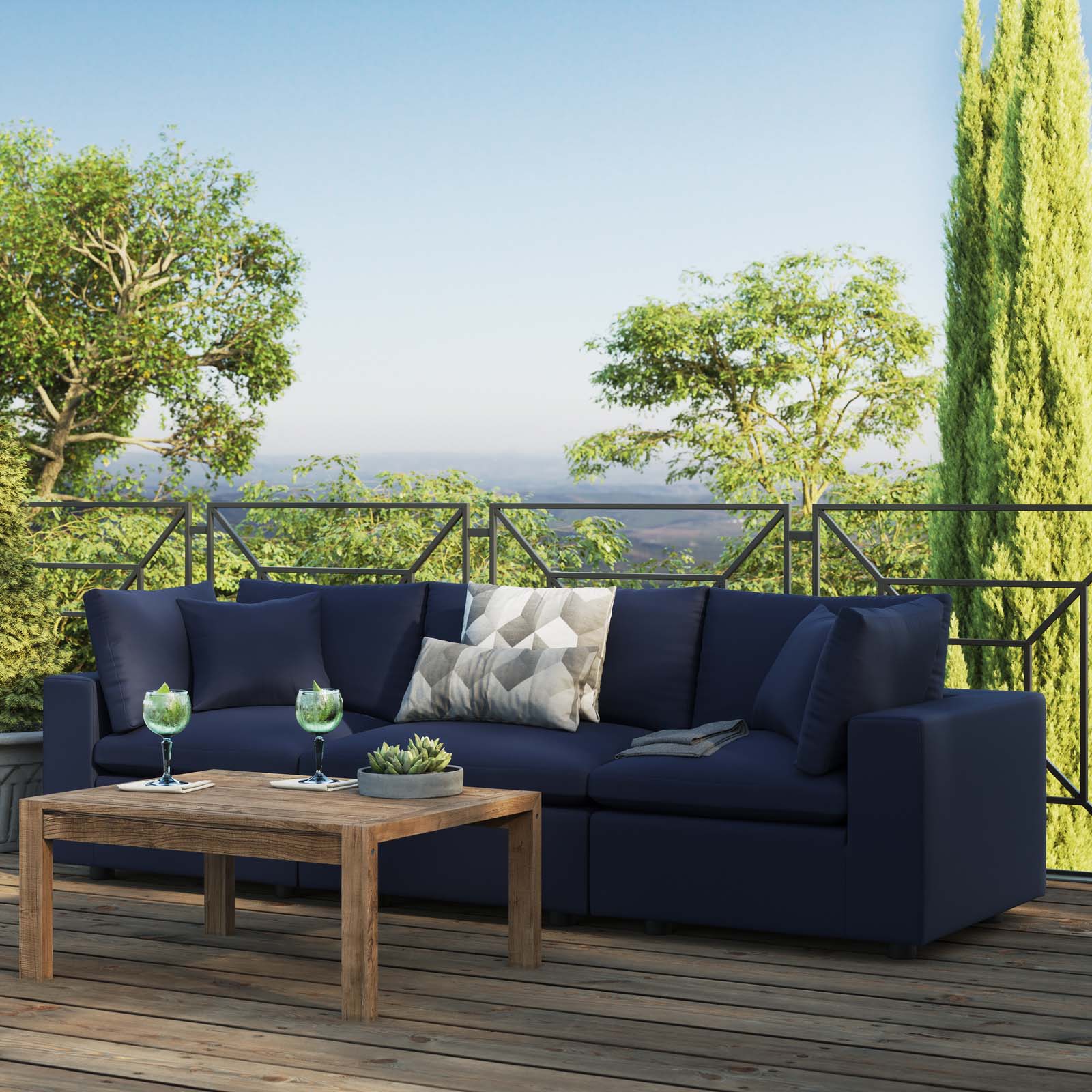 Modway Commix Overstuffed Outdoor Patio Sofa | Outdoor Sofas, Loveseats & Sectionals | 