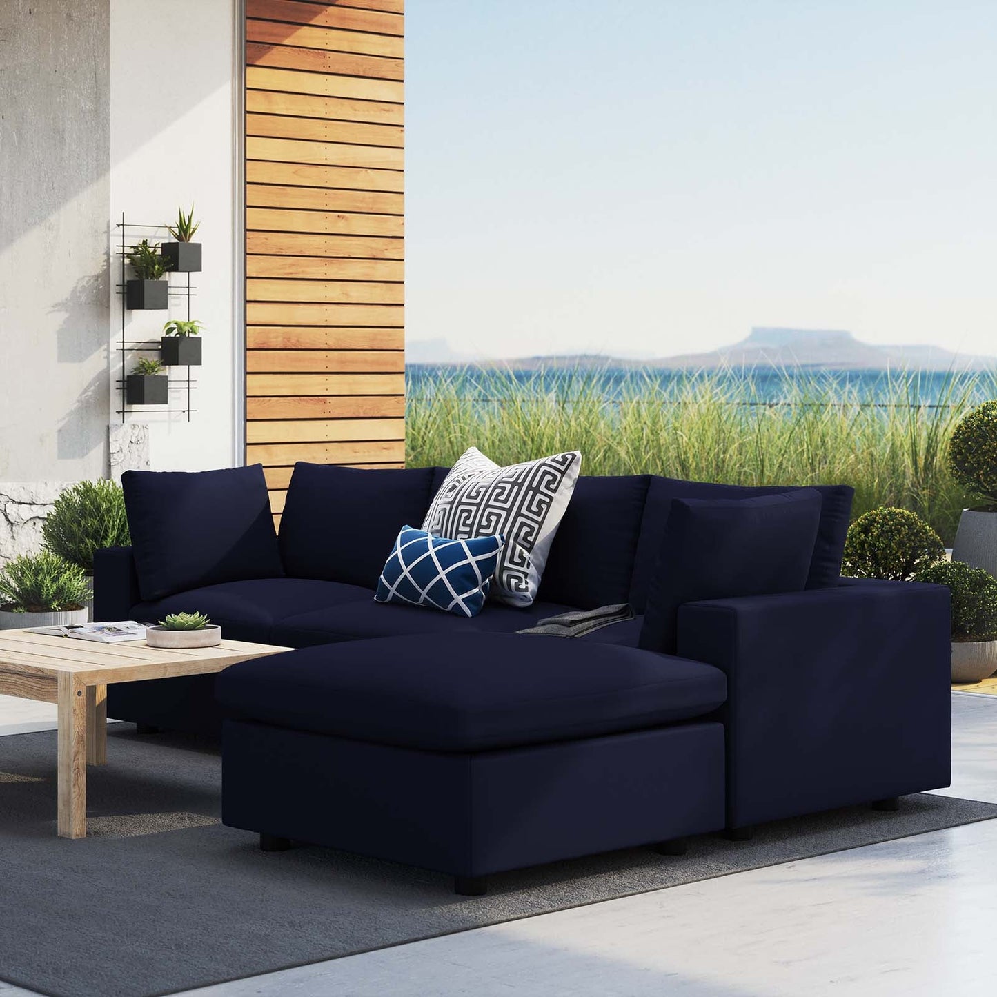 Modway Commix 4-Piece Sunbrella® Outdoor Patio Sectional Sofa | Outdoor Sofas, Loveseats & Sectionals