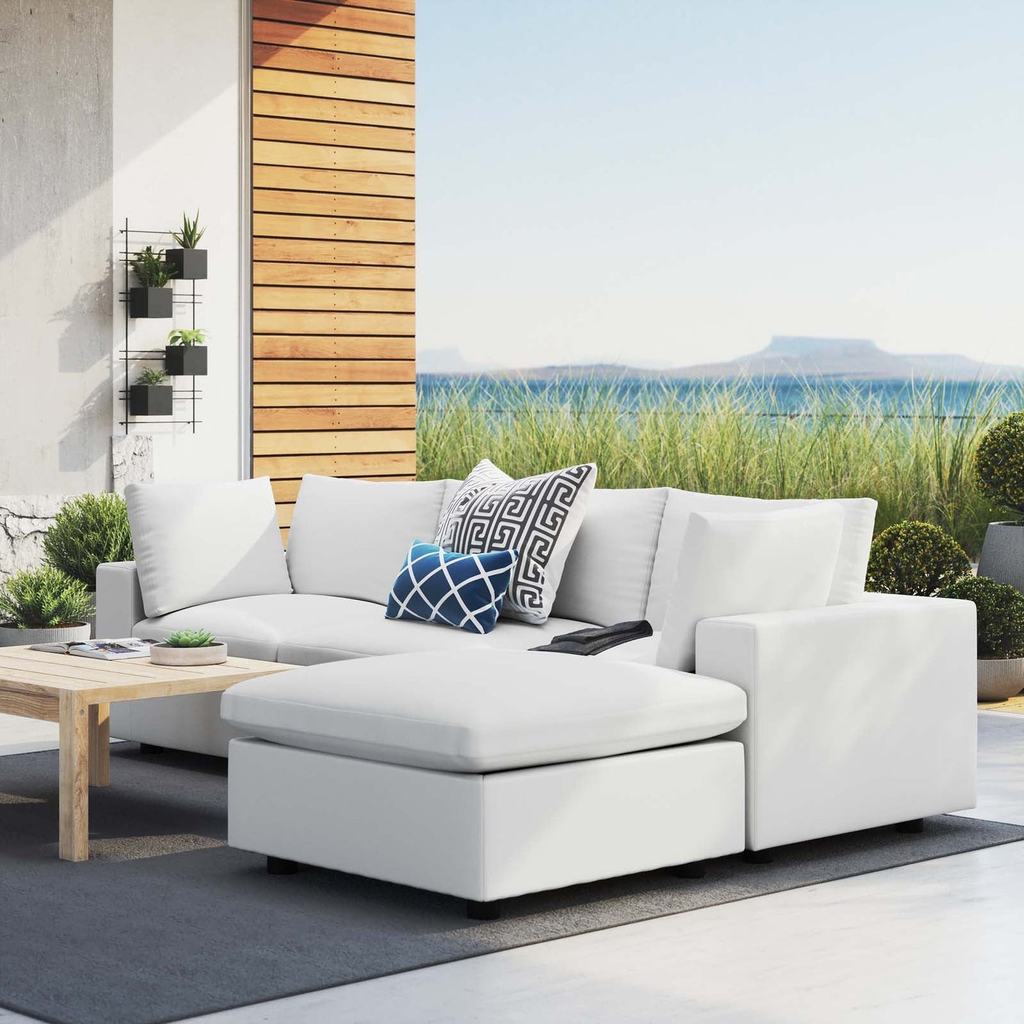 Modway Commix 4-Piece Sunbrella® Outdoor Patio Sectional Sofa | Outdoor Sofas, Loveseats & Sectionals | 