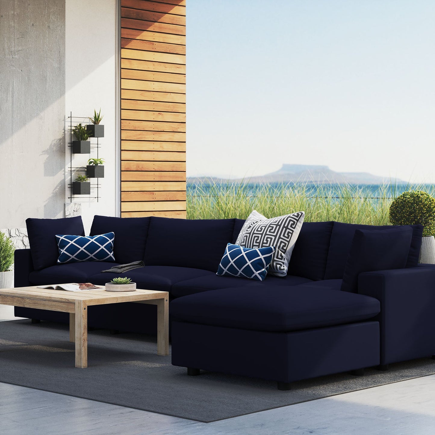 Modway Commix 5-Piece Sunbrella® Outdoor Patio Sectional Sofa | Outdoor Sofas, Loveseats & Sectionals