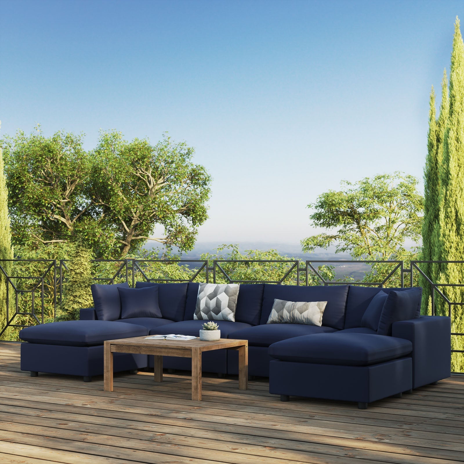 Modway Commix 6-Piece Outdoor Patio Sectional Sofa | Outdoor Sofas, Loveseats & Sectionals | 