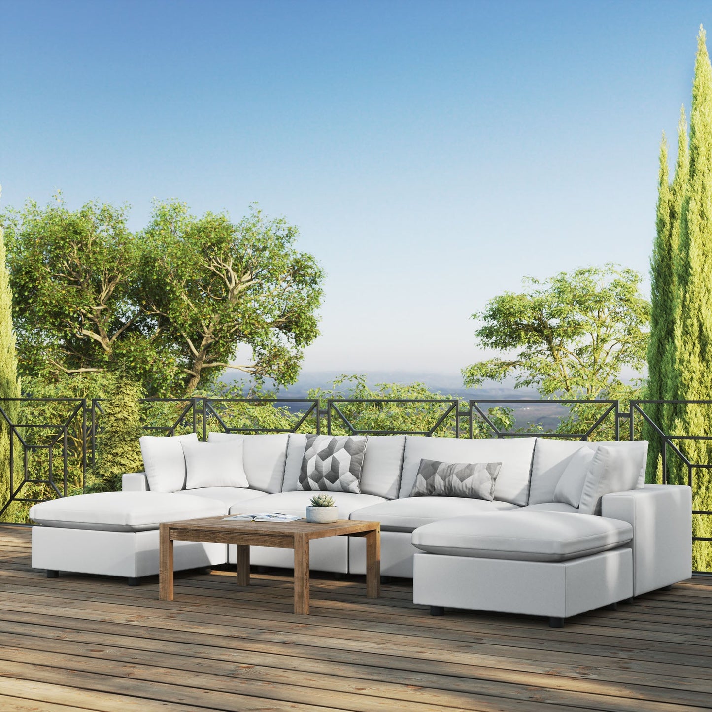 Modway Commix 6-Piece Outdoor Patio Sectional Sofa | Outdoor Sofas, Loveseats & Sectionals | 