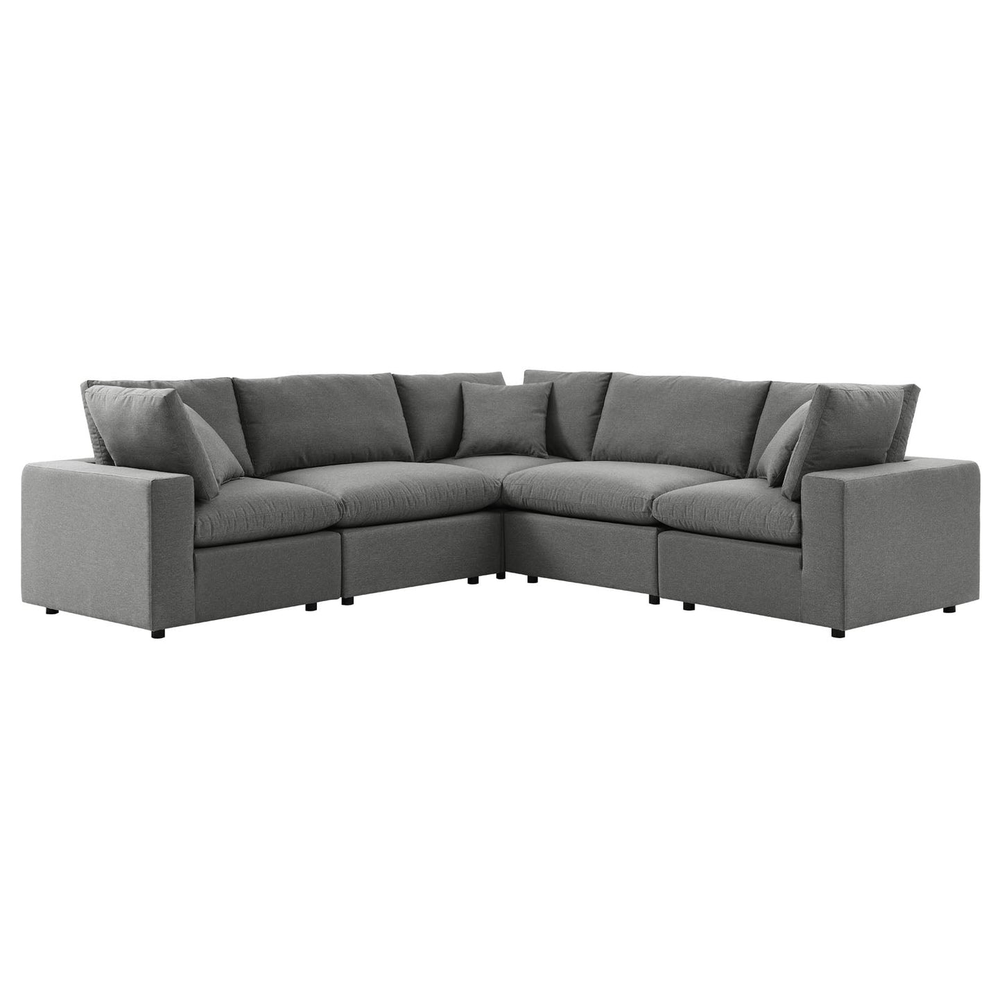 Modway Commix 5-Piece Outdoor Patio Sectional Sofa | Outdoor Sofas, Loveseats & Sectionals | 