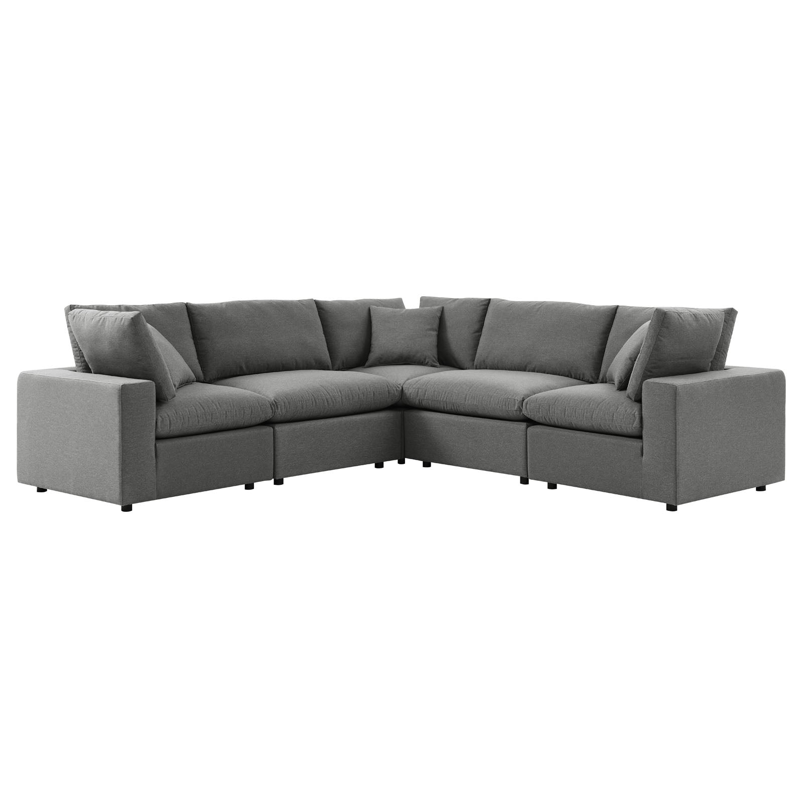 Modway Commix 5-Piece Outdoor Patio Sectional Sofa | Outdoor Sofas, Loveseats & Sectionals | 