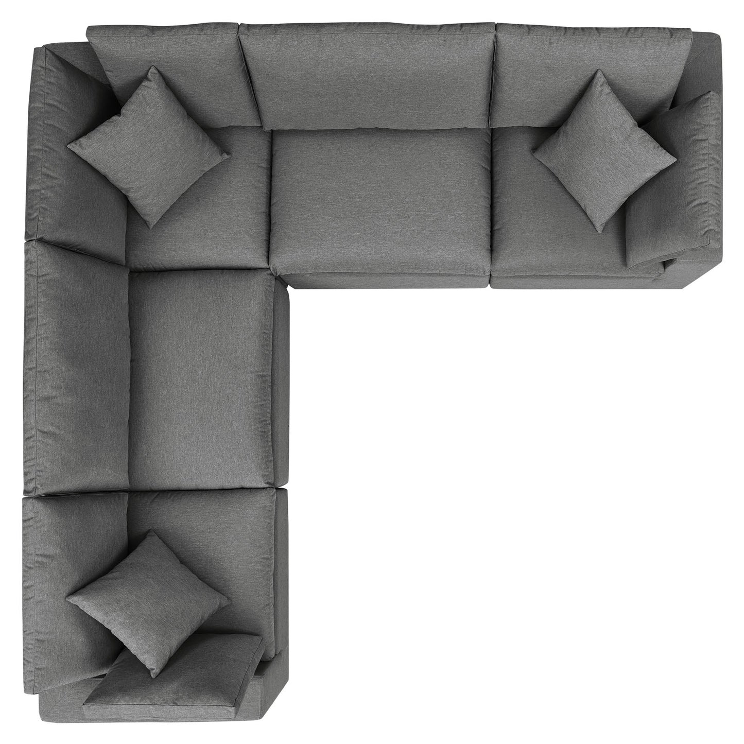 Modway Commix 5-Piece Outdoor Patio Sectional Sofa | Outdoor Sofas, Loveseats & Sectionals | 