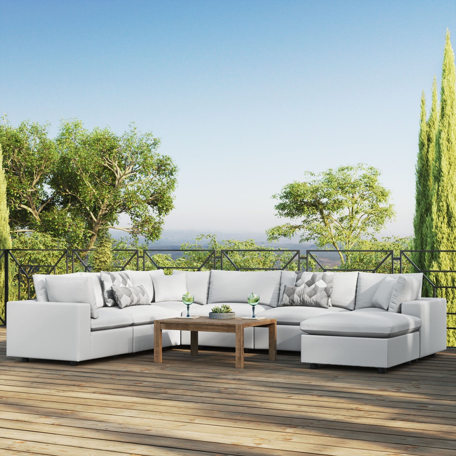 Modway Commix 7-Piece Outdoor Patio Sectional Sofa | Outdoor Sofas, Loveseats & Sectionals | 