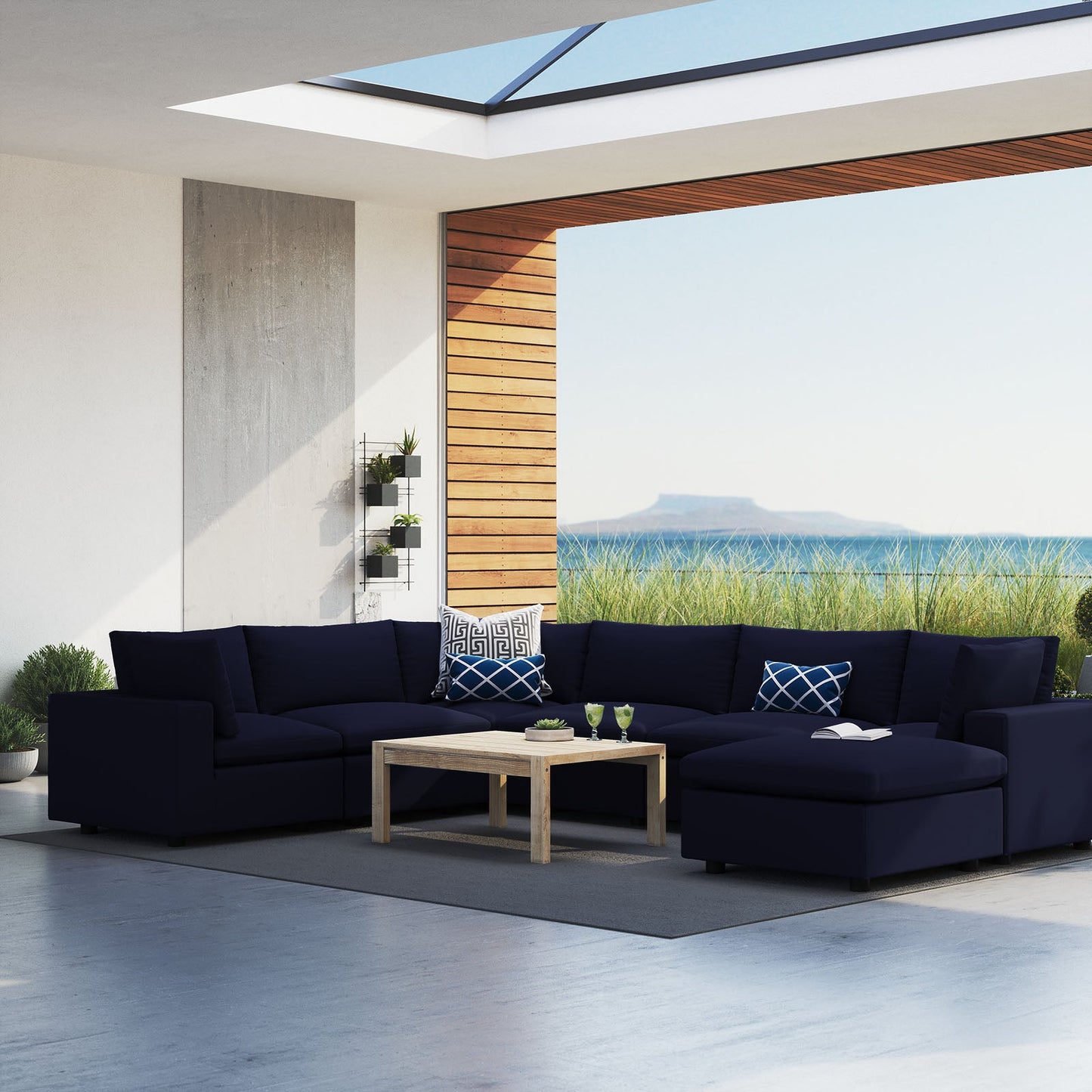 Modway Commix 7-Piece Sunbrella® Outdoor Patio Sectional Sofa | Outdoor Sofas, Loveseats & Sectionals