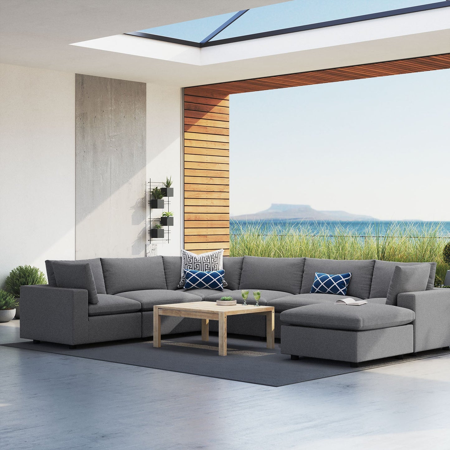Modway Commix 7-Piece Sunbrella® Outdoor Patio Sectional Sofa | Outdoor Sofas, Loveseats & Sectionals | 