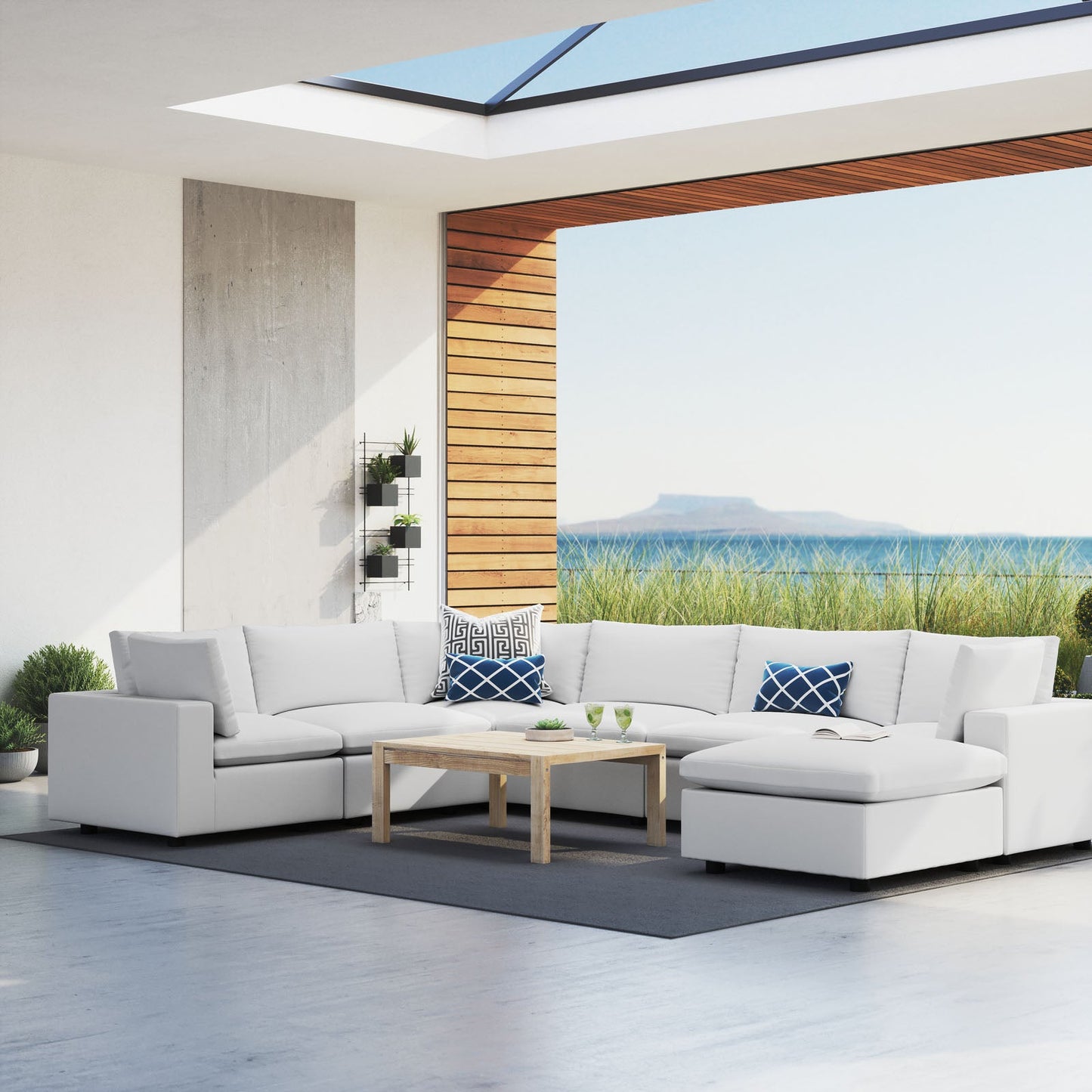 Modway Commix 7-Piece Sunbrella® Outdoor Patio Sectional Sofa | Outdoor Sofas, Loveseats & Sectionals | 