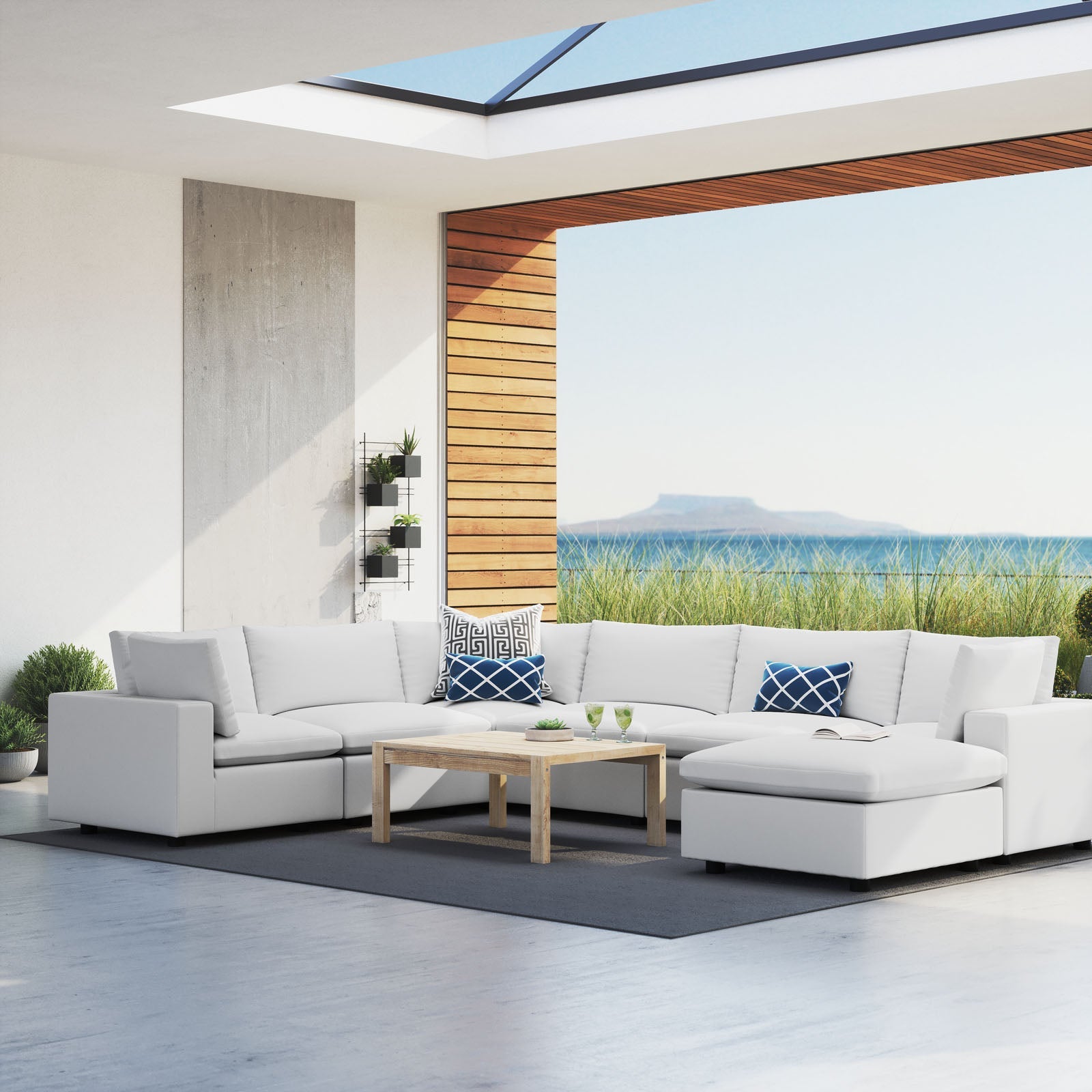 Modway Commix 7-Piece Sunbrella® Outdoor Patio Sectional Sofa | Outdoor Sofas, Loveseats & Sectionals | 