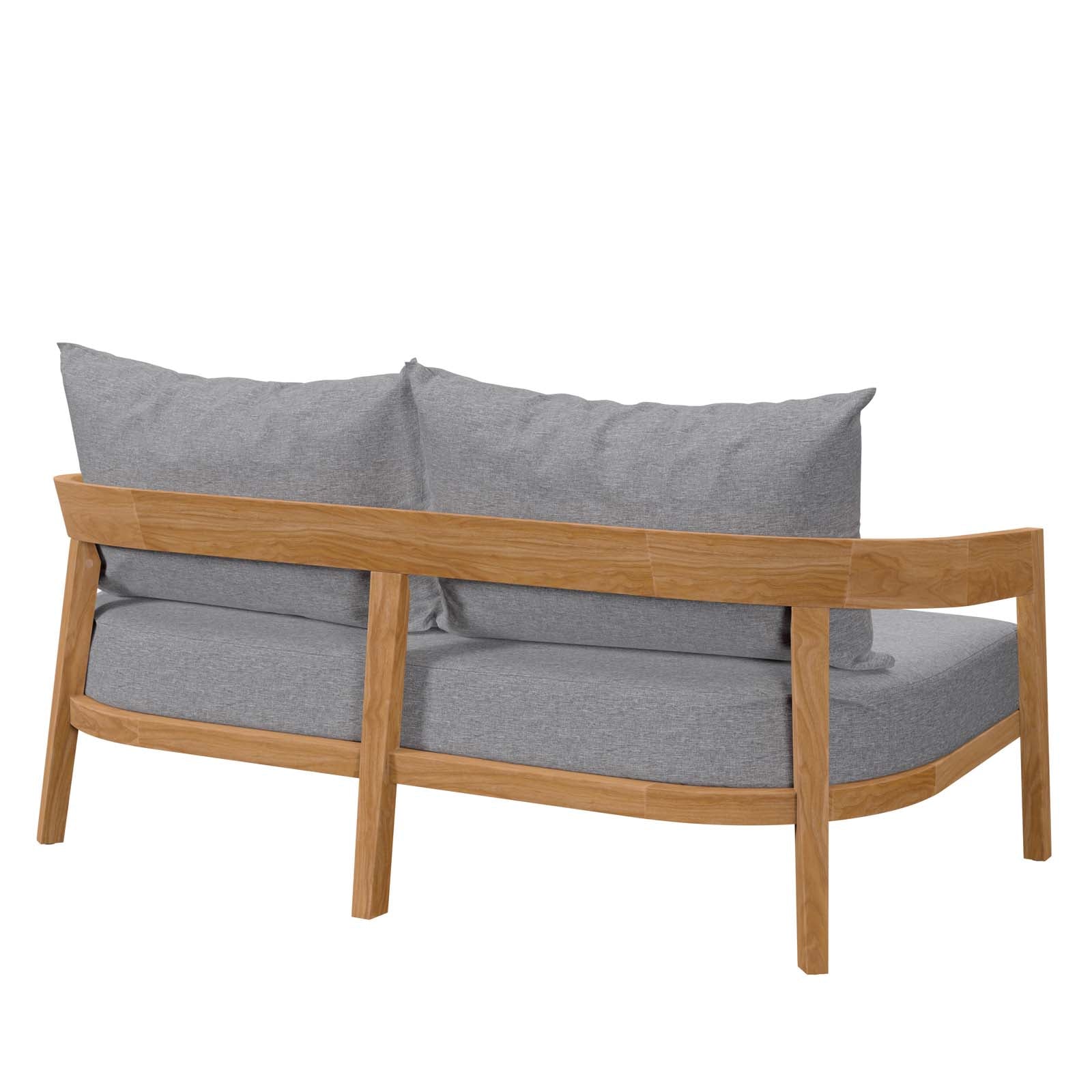 Brisbane Teak Wood Outdoor Patio Loveseat By Modway - EEI-5601-NAT-GRY | Outdoor Sofas, Loveseats & Sectionals |  Modishstore - 5