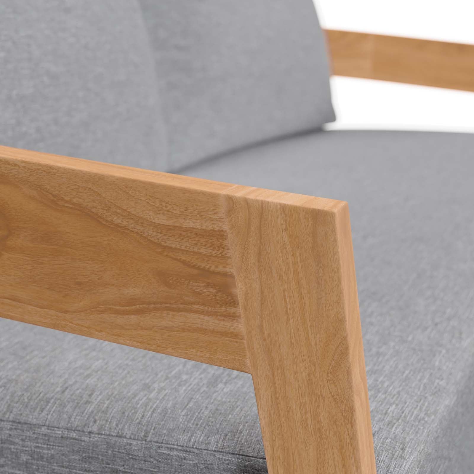 Brisbane Teak Wood Outdoor Patio Loveseat By Modway - EEI-5601-NAT-GRY | Outdoor Sofas, Loveseats & Sectionals |  Modishstore - 7