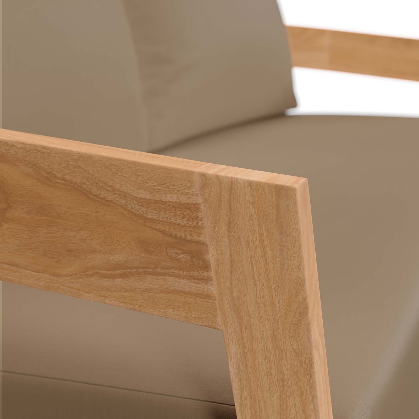 Brisbane Teak Wood Outdoor Patio Loveseat By Modway - EEI-5601-NAT-GRY | Outdoor Sofas, Loveseats & Sectionals |  Modishstore - 15