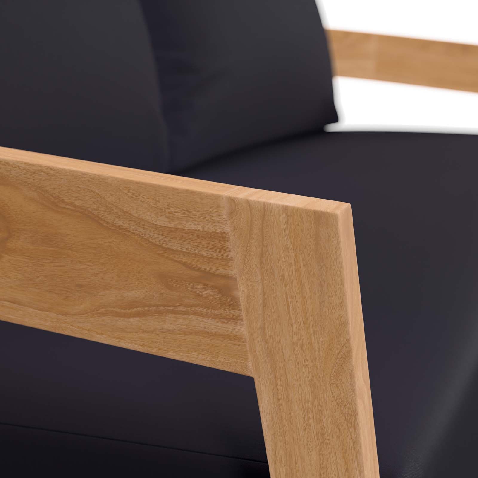 Brisbane Teak Wood Outdoor Patio Loveseat By Modway - EEI-5601-NAT-GRY | Outdoor Sofas, Loveseats & Sectionals |  Modishstore - 23