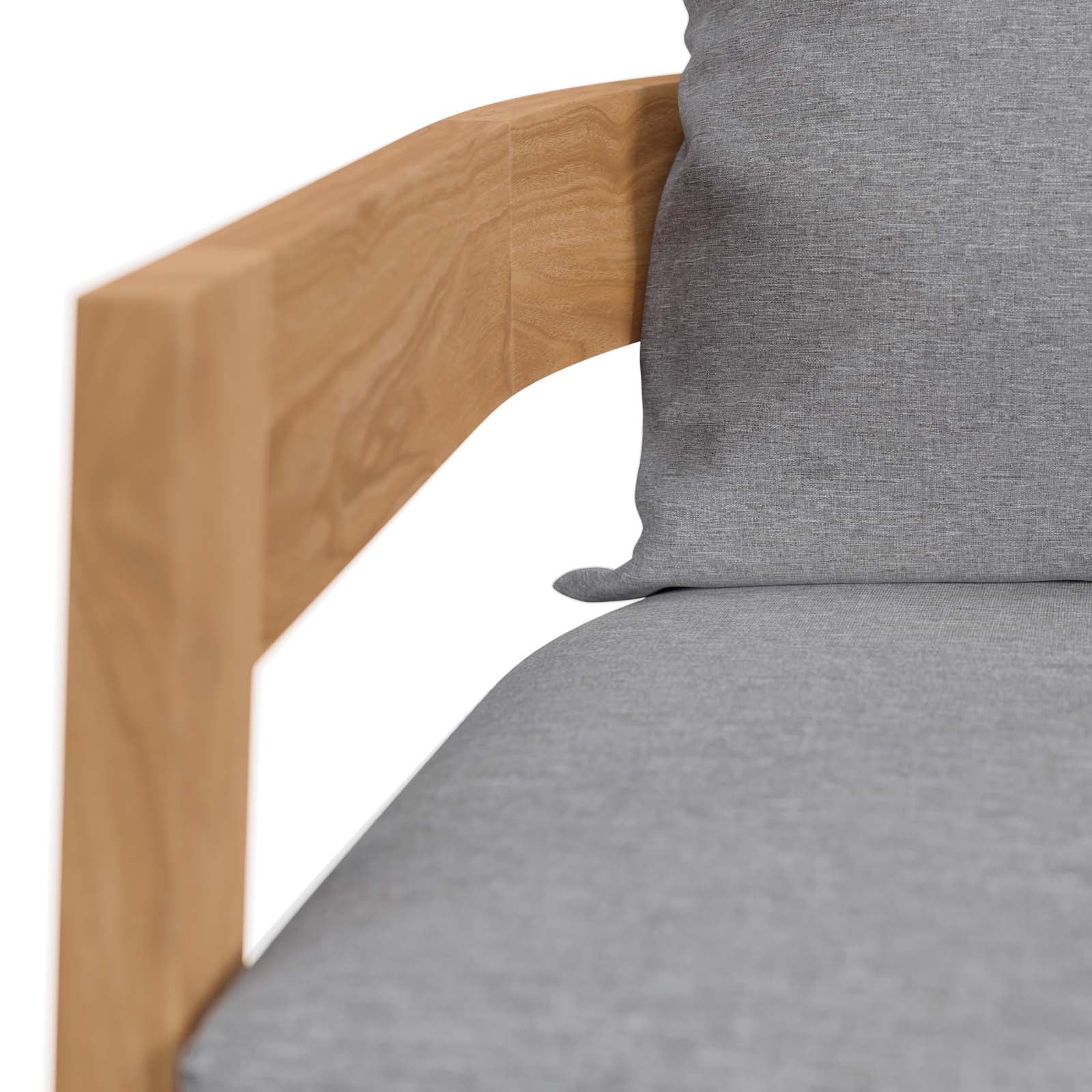 Brisbane Teak Wood Outdoor Patio Armchair By Modway - EEI-5602-NAT-GRY | Outdoor Chairs |  Modishstore - 6