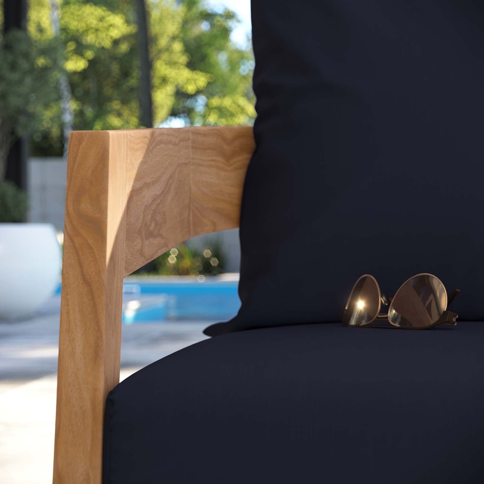 Brisbane Teak Wood Outdoor Patio Armchair By Modway - EEI-5602-NAT-GRY | Outdoor Chairs |  Modishstore - 23