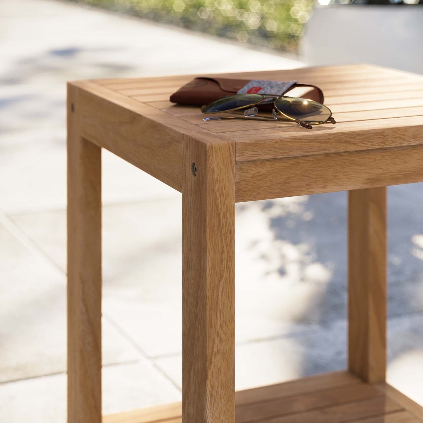 Carlsbad Teak Wood Outdoor Patio Side Table By Modway - EEI-5607 | Outdoor Tables - 2