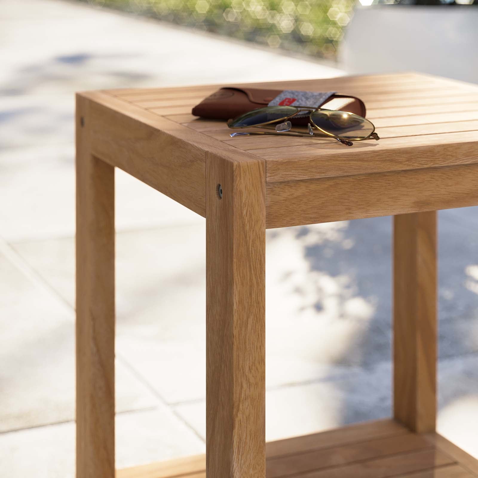 Carlsbad Teak Wood Outdoor Patio Side Table By Modway - EEI-5607 | Outdoor Tables - 2