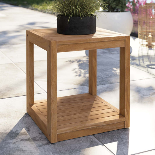 Carlsbad Teak Wood Outdoor Patio Side Table By Modway - EEI-5607 | Outdoor Tables