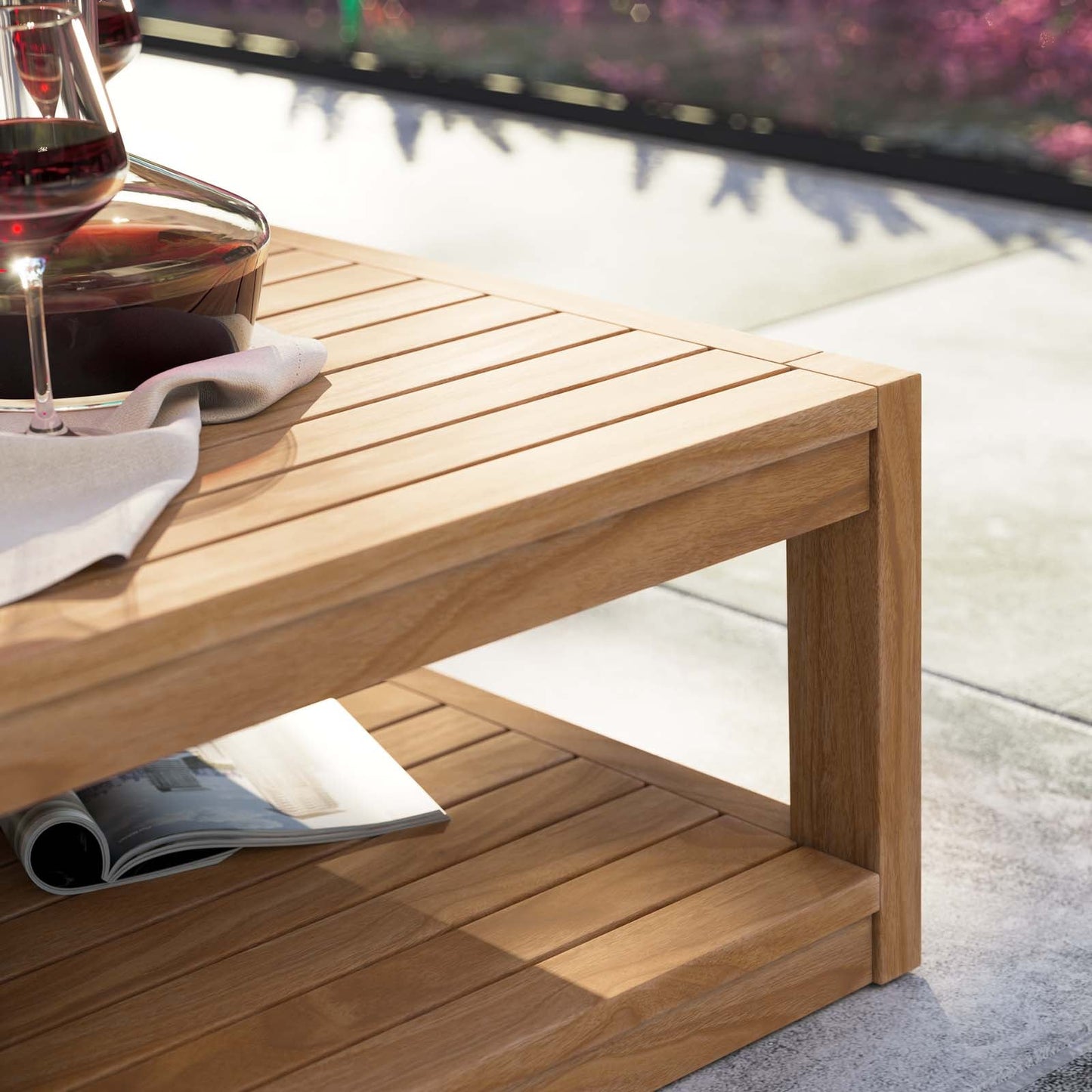 Carlsbad Teak Wood Outdoor Patio Coffee Table By Modway - EEI-5608 | Outdoor Tables - 8