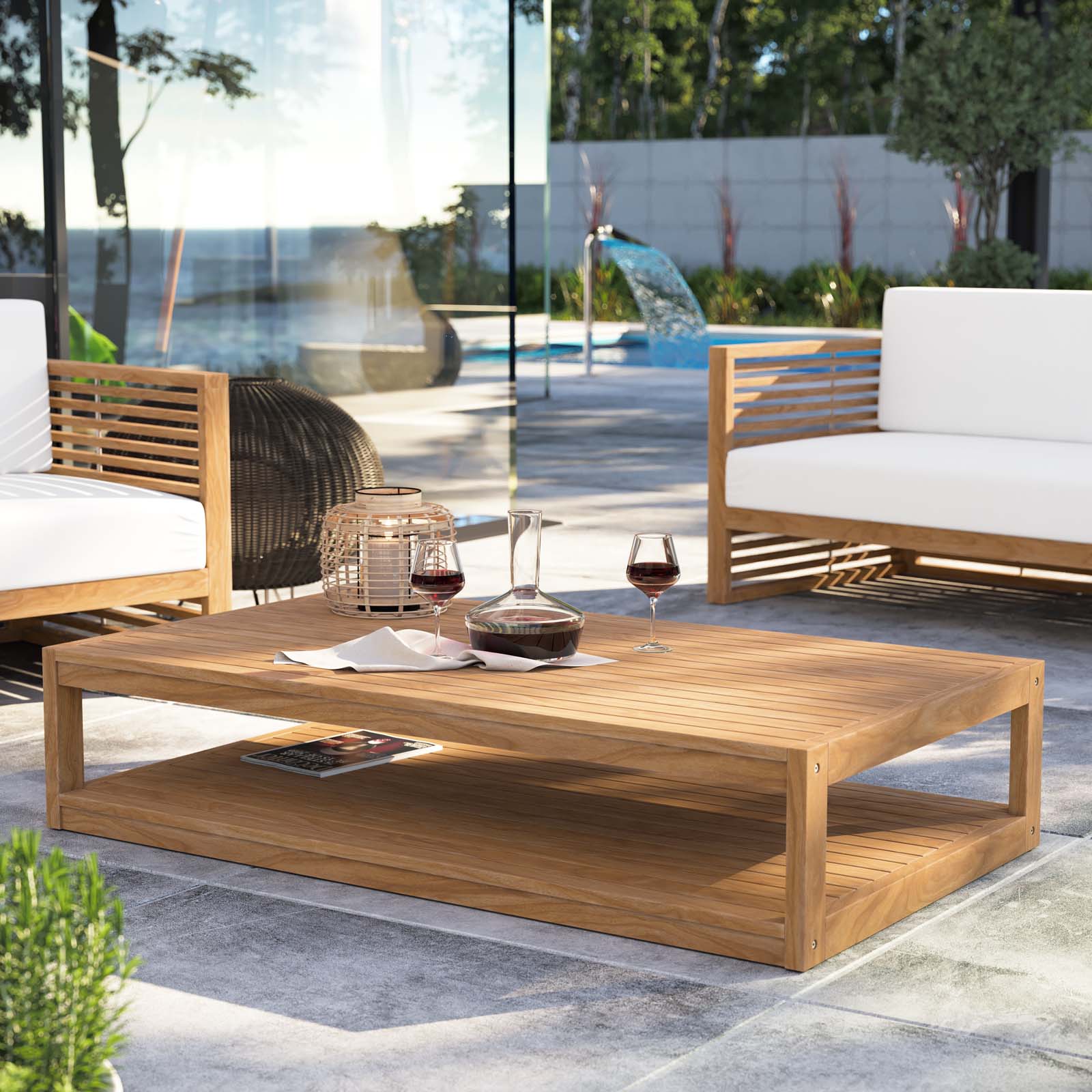 Carlsbad Teak Wood Outdoor Patio Coffee Table By Modway - EEI-5608 | Outdoor Tables