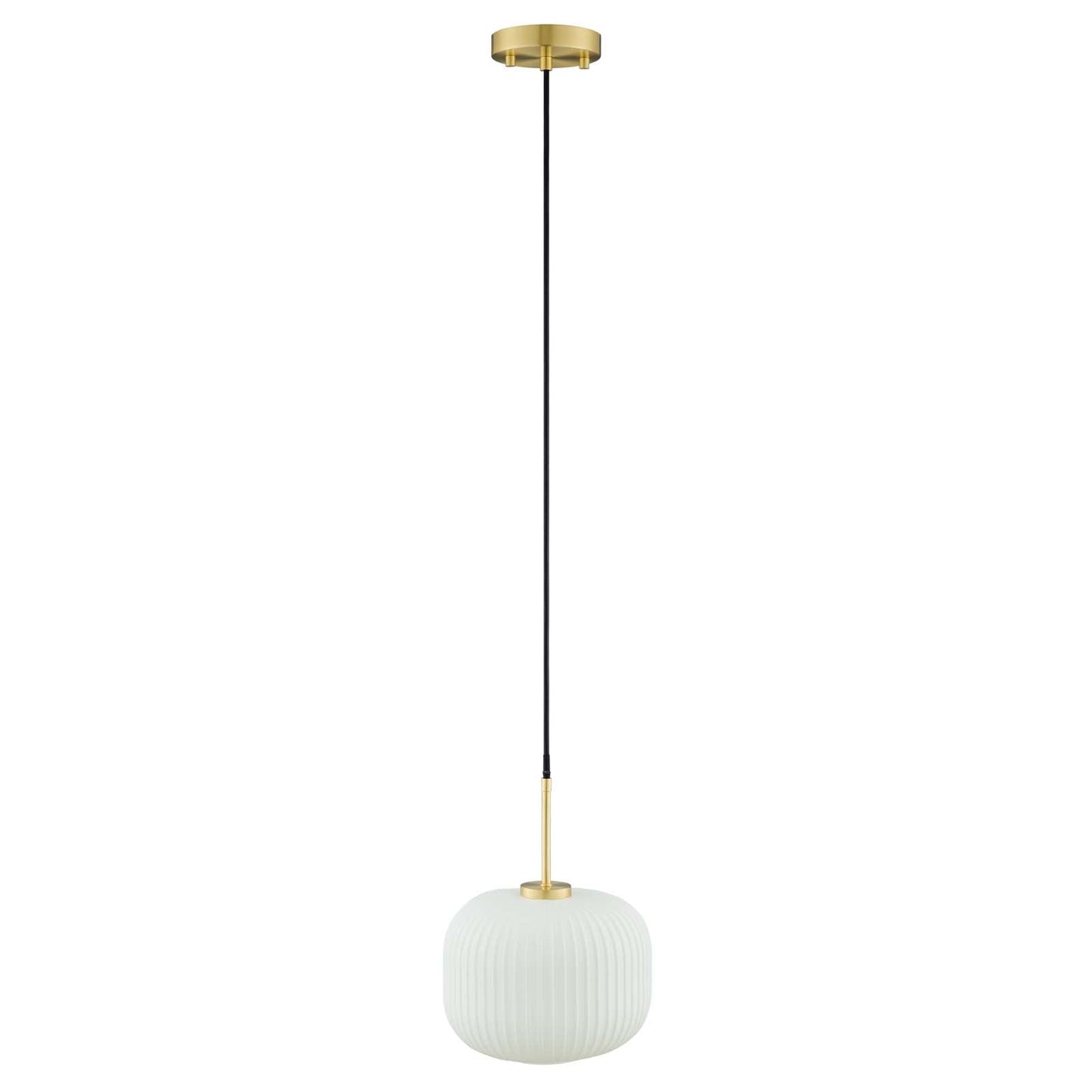 Reprise Glass Pendant Light By Modway - EEI-5620-WHI-SBR | Ceiling Lamps |  Modishstore - 3
