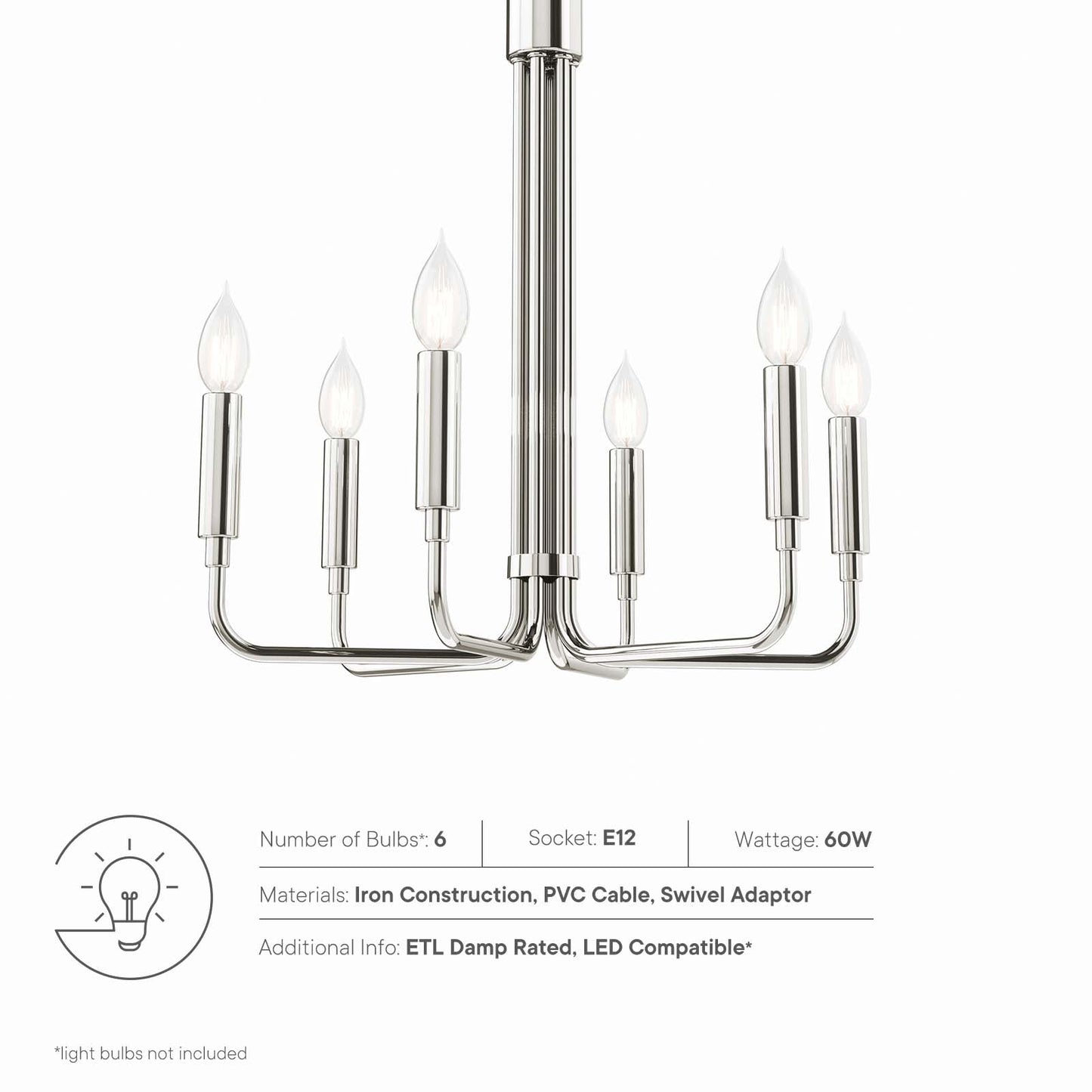 Rekindle 6-Light Chandelier By Modway - EEI-5637 | Chandeliers | Modishstore - 15