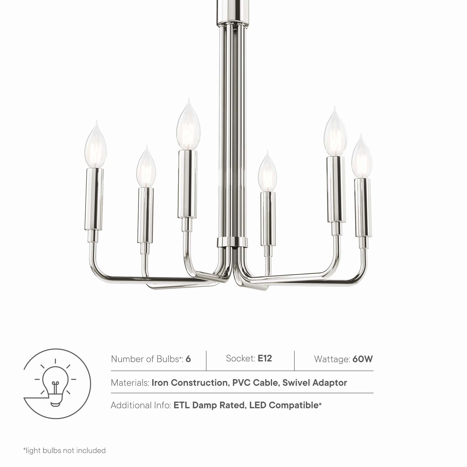 Rekindle 6-Light Chandelier By Modway - EEI-5637 | Chandeliers | Modishstore - 15