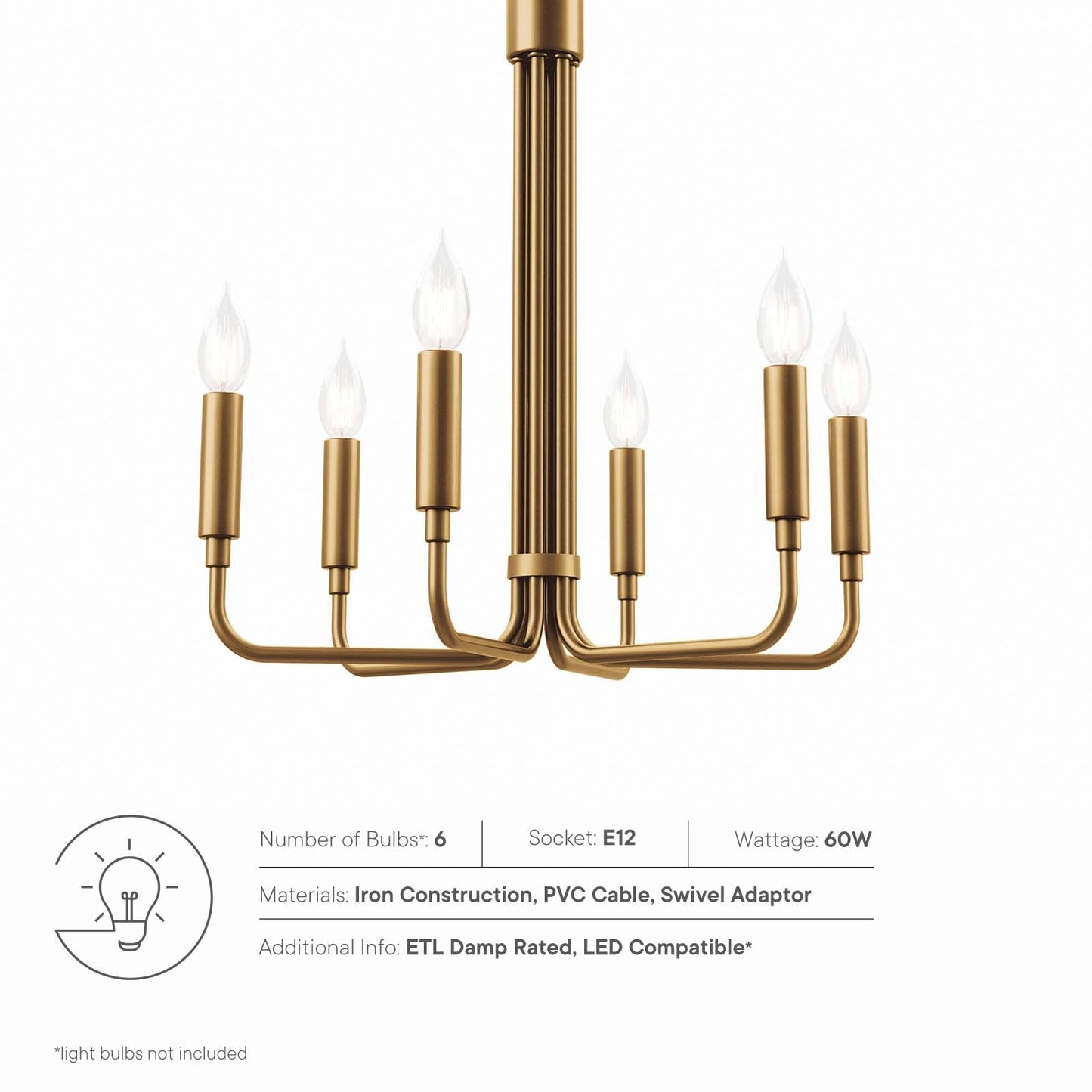 Rekindle 6-Light Chandelier By Modway - EEI-5637 | Chandeliers | Modishstore - 23