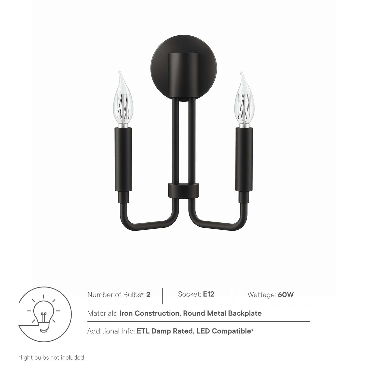 Rekindle 2-Light Wall Sconce By Modway - EEI-5638 | Sconces | Modishstore - 7
