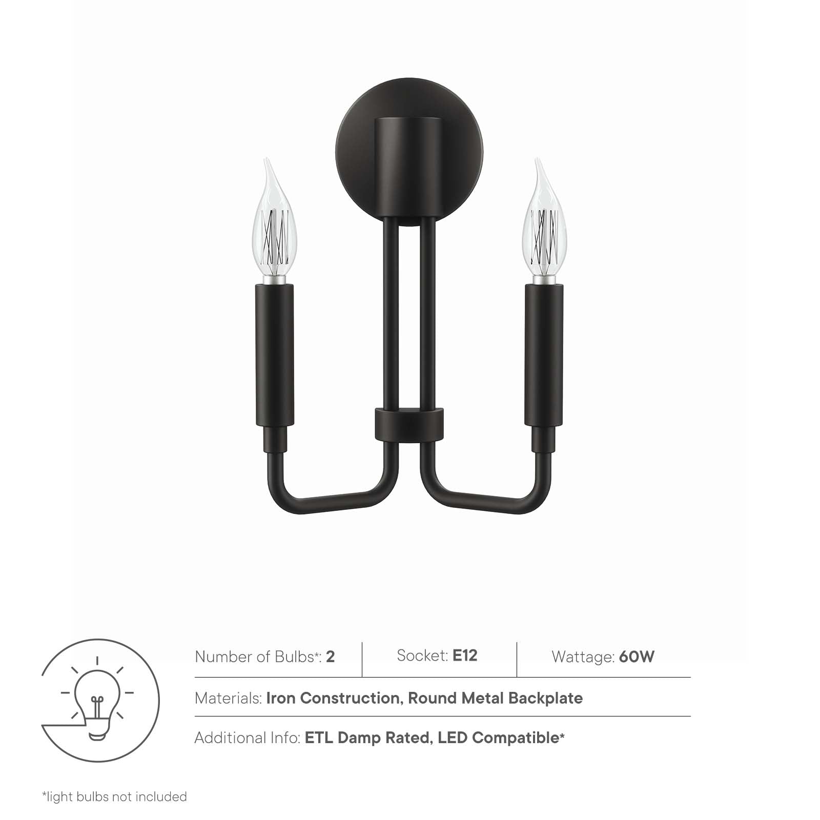 Rekindle 2-Light Wall Sconce By Modway - EEI-5638 | Sconces | Modishstore - 7