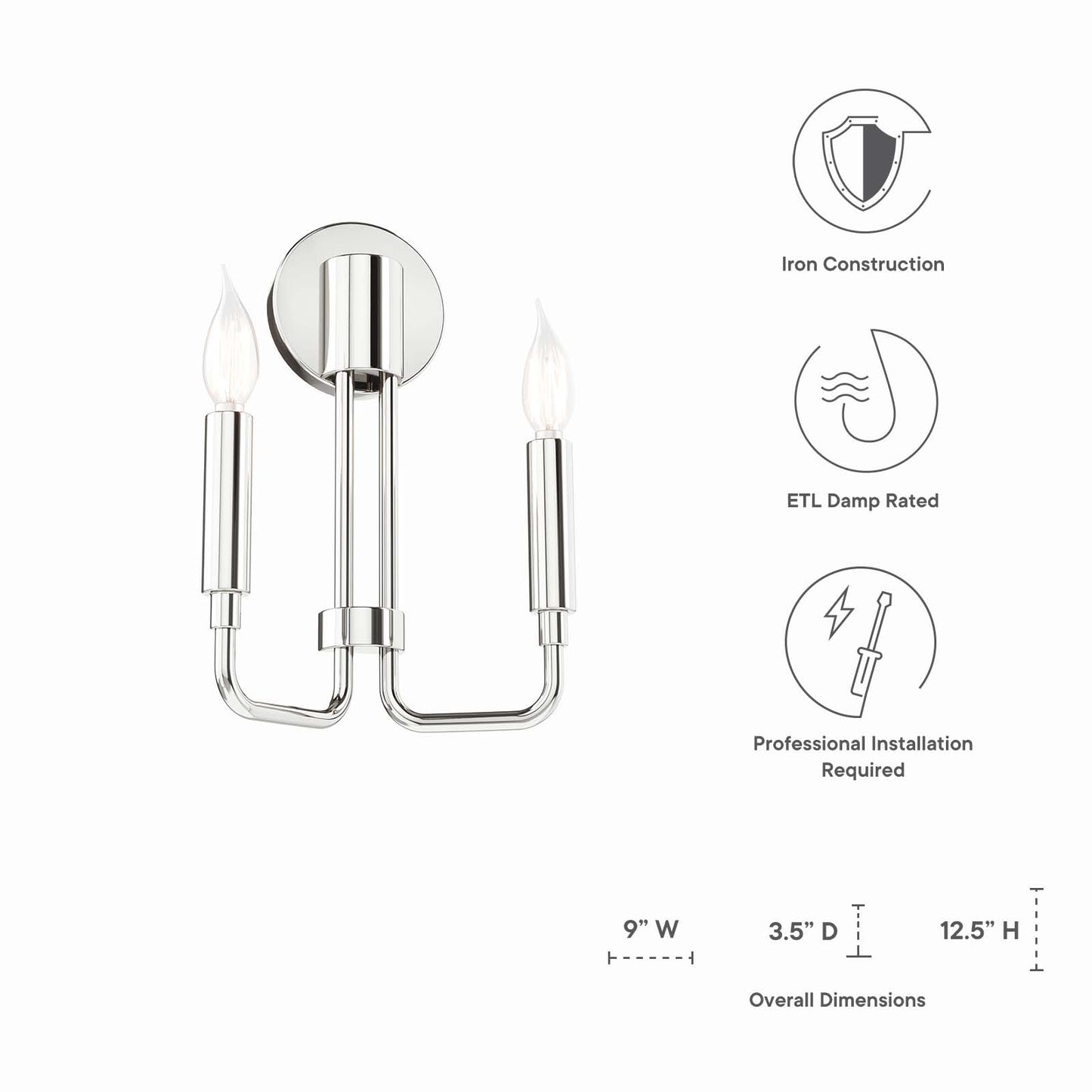 Rekindle 2-Light Wall Sconce By Modway - EEI-5638 | Sconces | Modishstore - 16