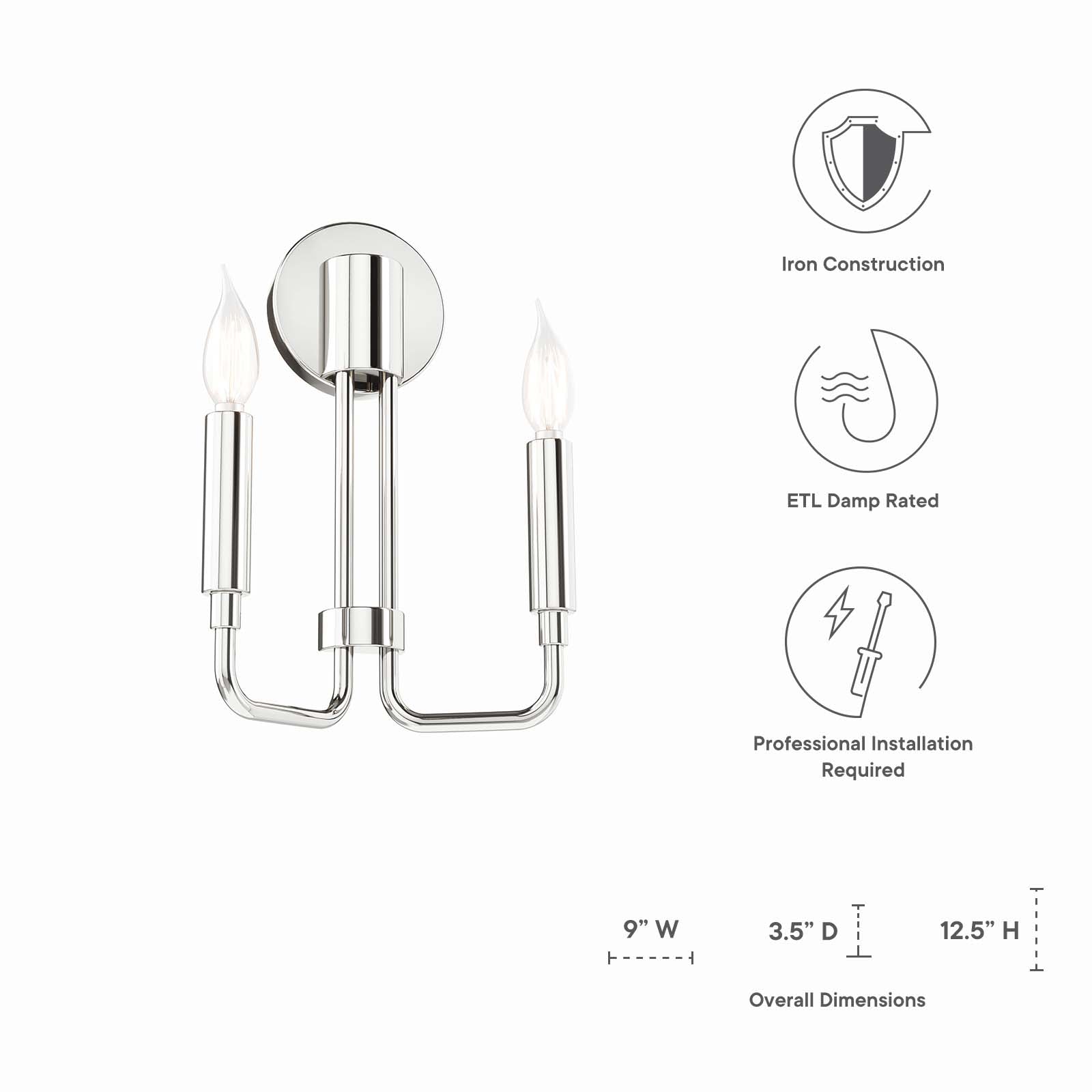 Rekindle 2-Light Wall Sconce By Modway - EEI-5638 | Sconces | Modishstore - 16