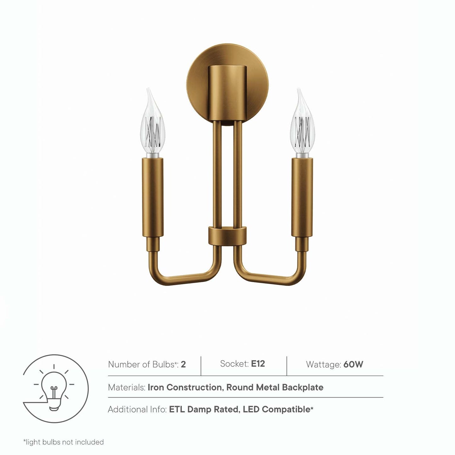 Rekindle 2-Light Wall Sconce By Modway - EEI-5638 | Sconces | Modishstore - 23
