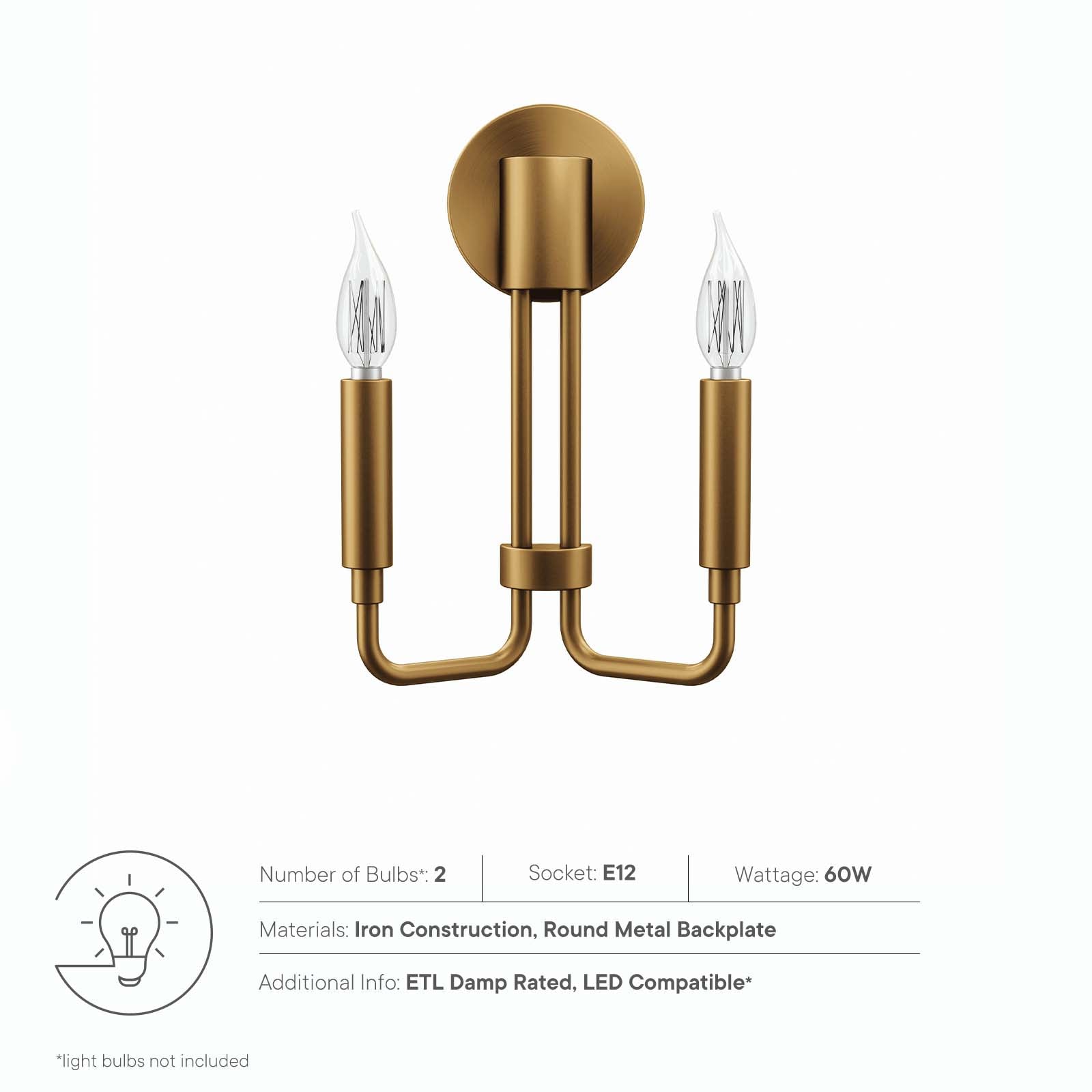 Rekindle 2-Light Wall Sconce By Modway - EEI-5638 | Sconces | Modishstore - 23