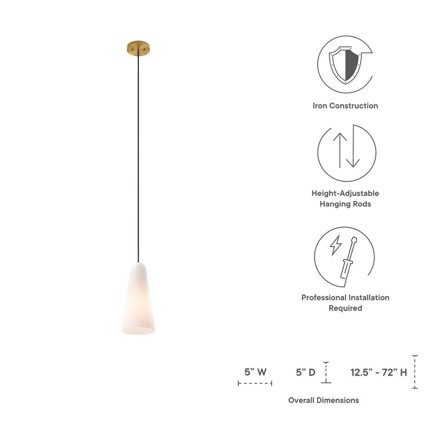 Beacon 1-Light Pendant Light By Modway - EEI-5644 | Pendant Lamps - 32