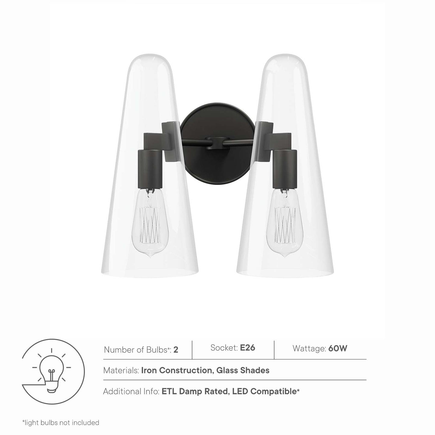 Beacon 2-Light Wall Sconce By Modway - EEI-5646 | Sconces - 7