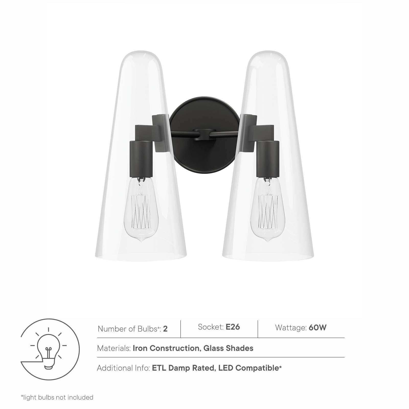 Beacon 2-Light Wall Sconce By Modway - EEI-5646 | Sconces - 7