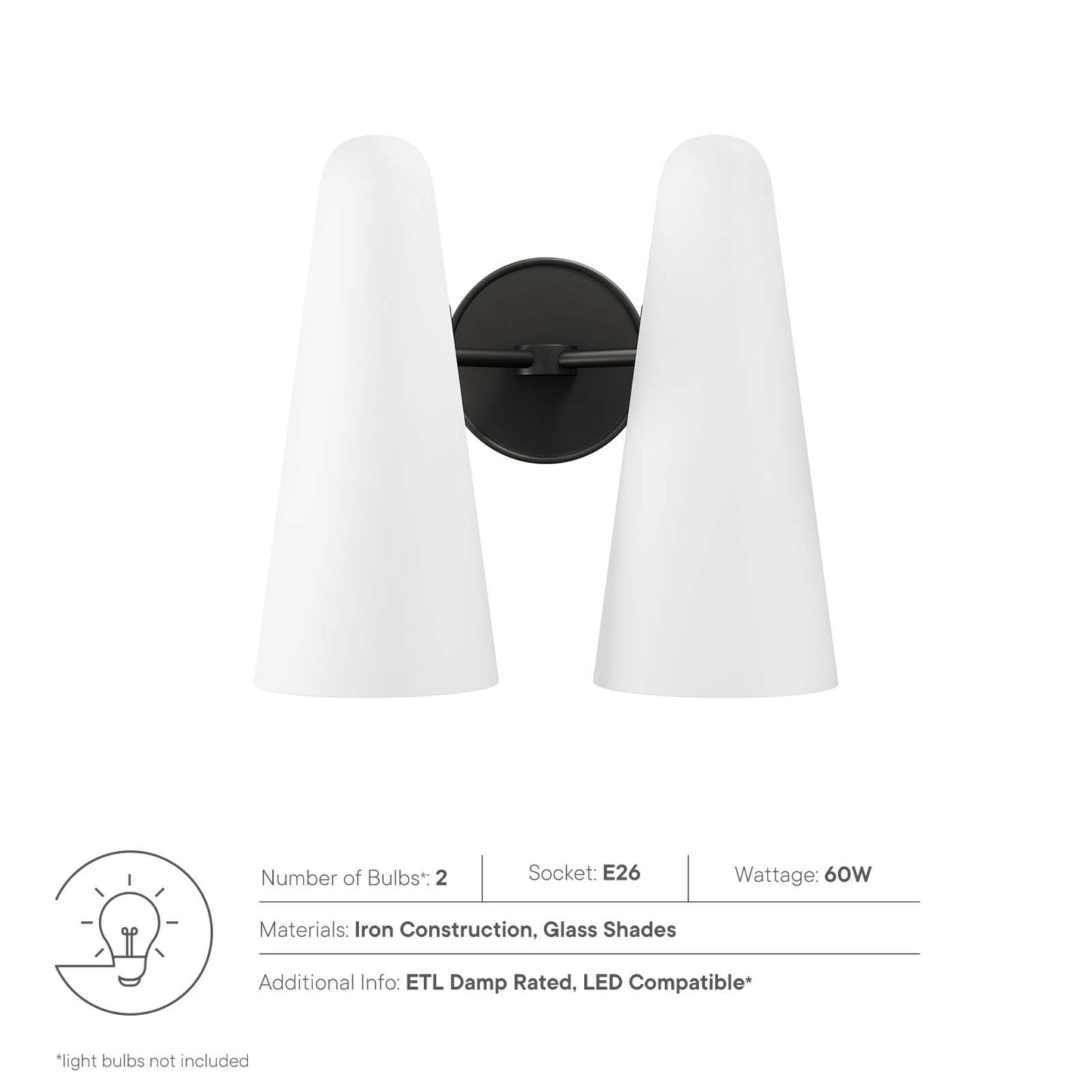 Beacon 2-Light Wall Sconce By Modway - EEI-5646 | Sconces - 22