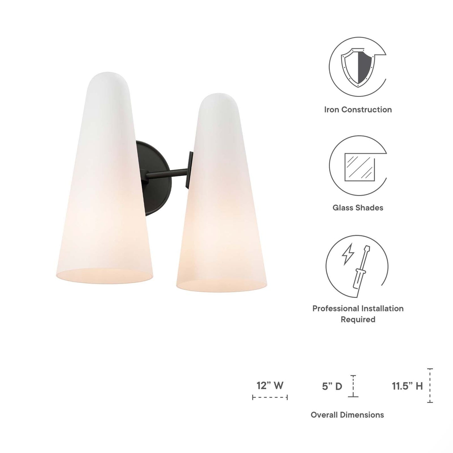 Beacon 2-Light Wall Sconce By Modway - EEI-5646 | Sconces - 23