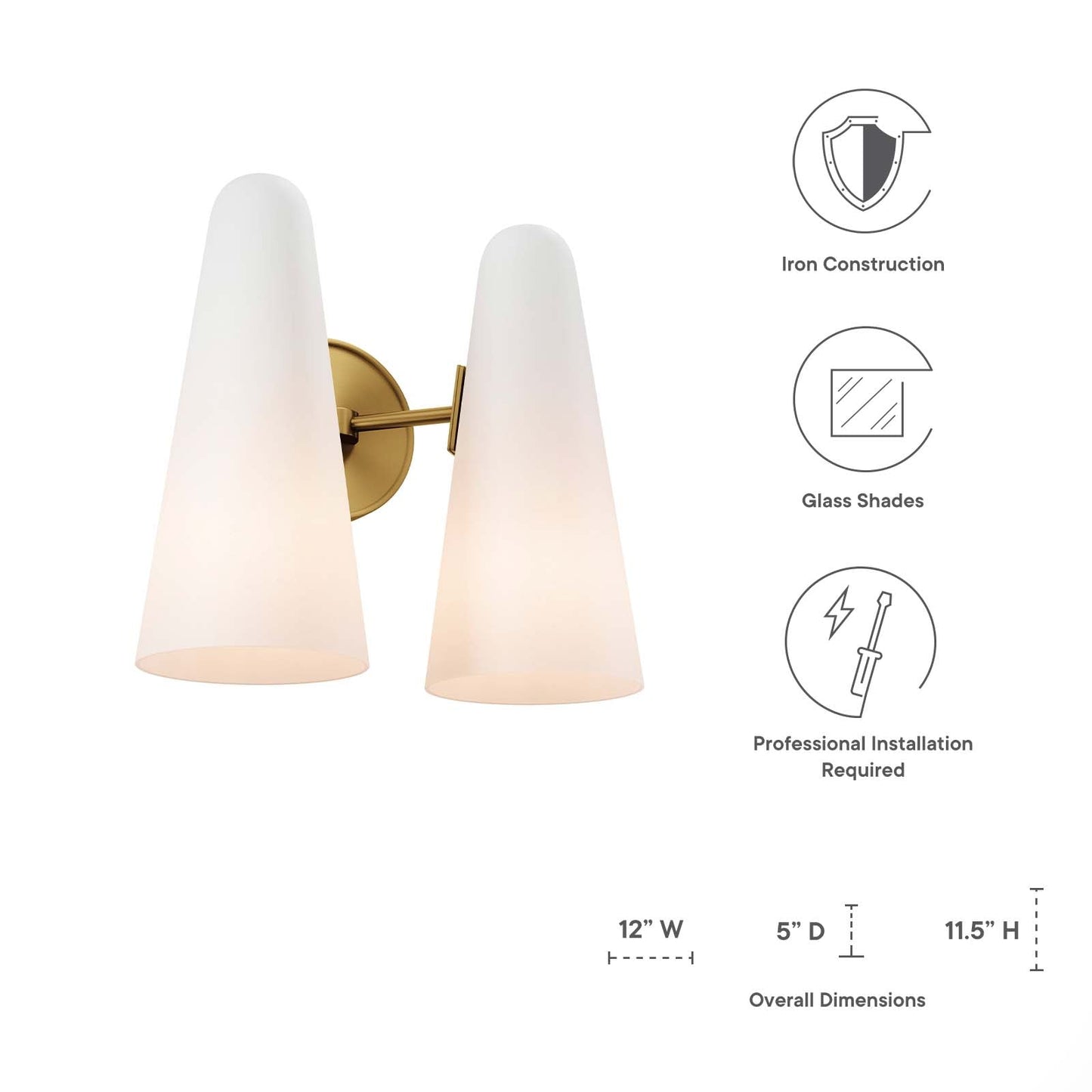 Beacon 2-Light Wall Sconce By Modway - EEI-5646 | Sconces - 31