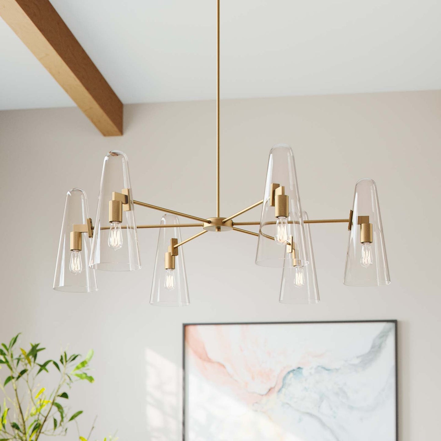 Beacon 6-Light Chandelier By Modway - EEI-5648 | Chandeliers - 9