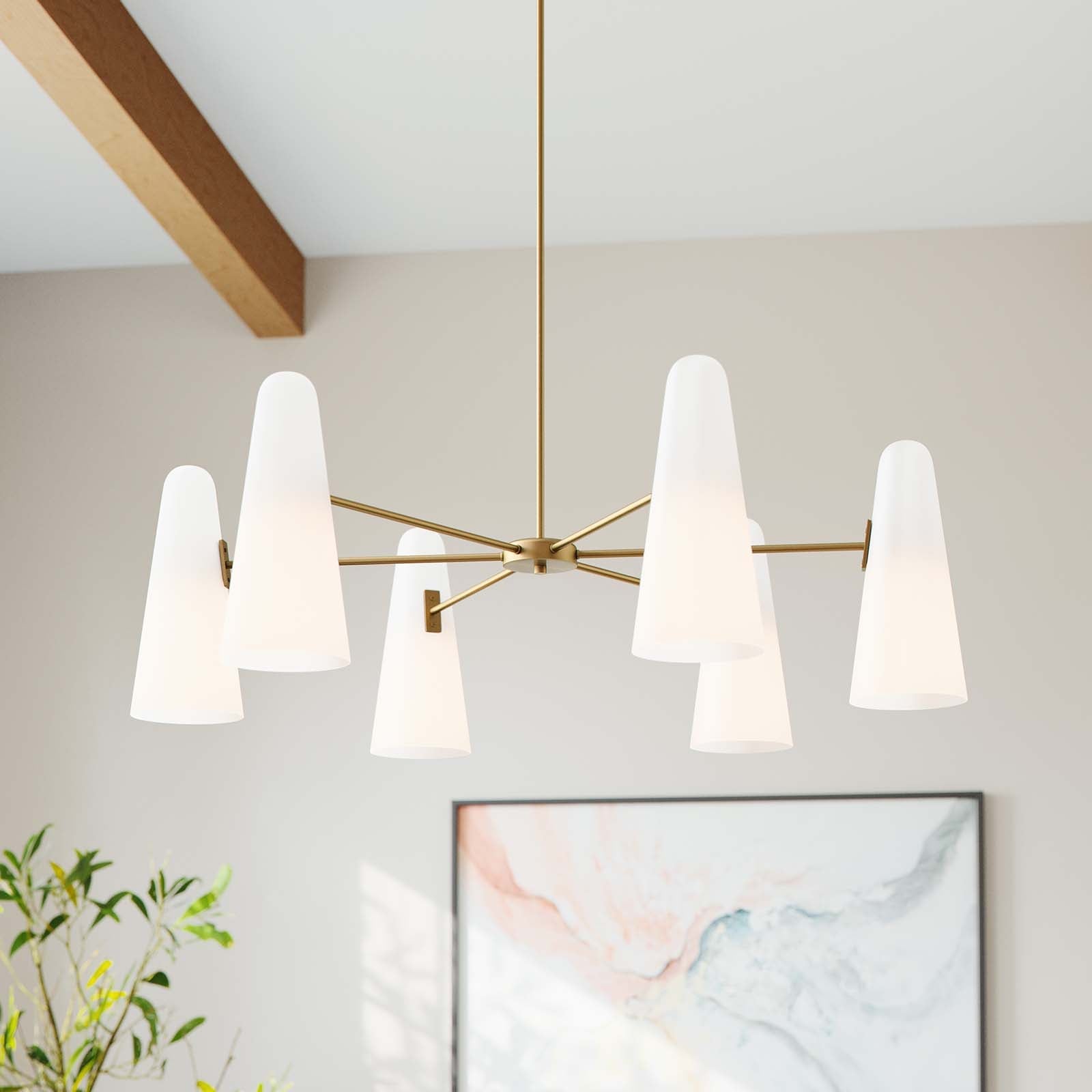 Beacon 6-Light Chandelier By Modway - EEI-5648 | Chandeliers - 25