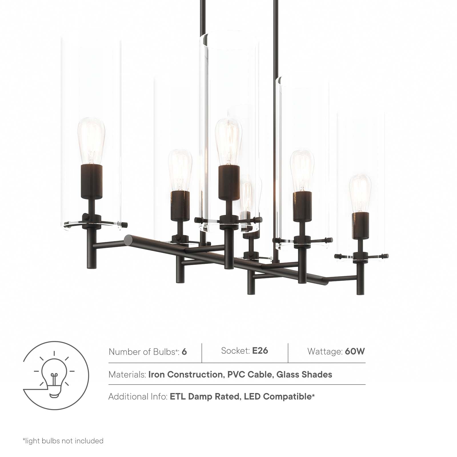 Skylark 6-Light Chandelier By Modway - EEI-5651 | Chandeliers | Modishstore - 8