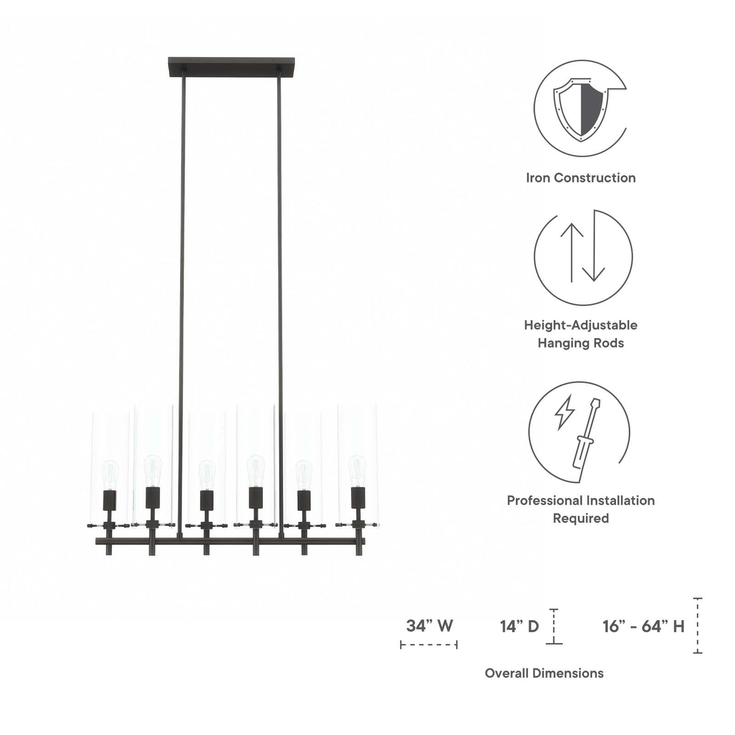 Skylark 6-Light Chandelier By Modway - EEI-5651 | Chandeliers | Modishstore - 9