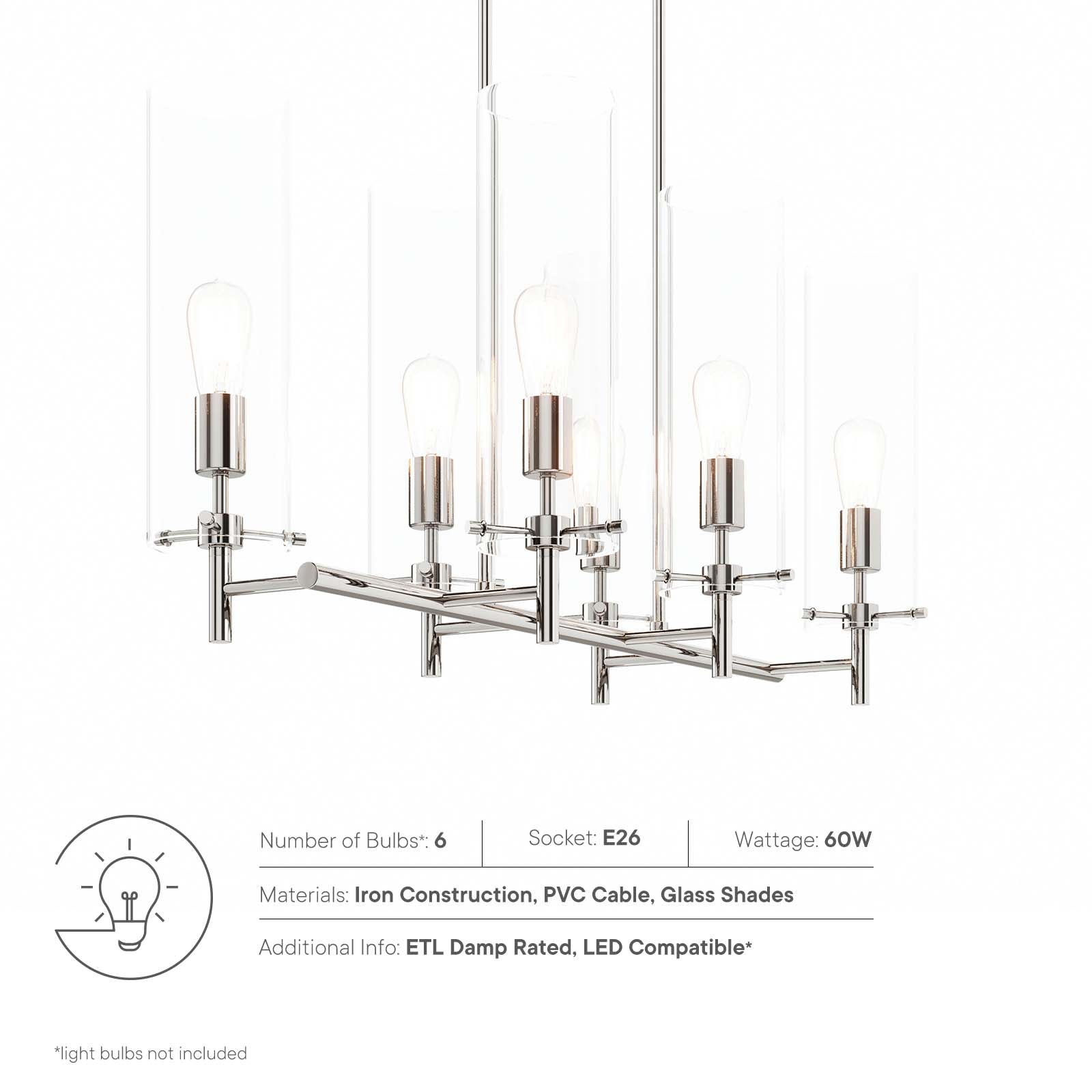 Skylark 6-Light Chandelier By Modway - EEI-5651 | Chandeliers | Modishstore - 17