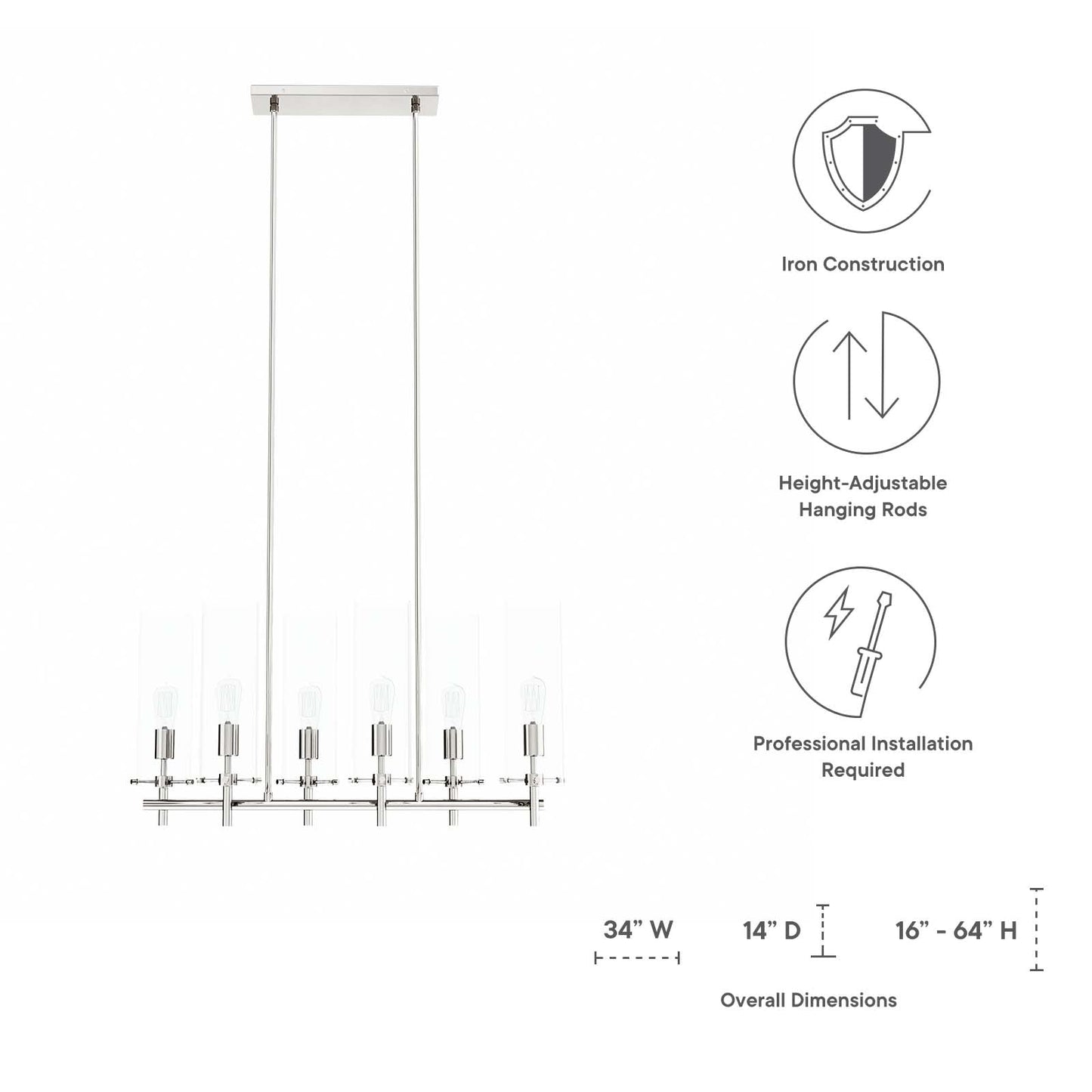 Skylark 6-Light Chandelier By Modway - EEI-5651 | Chandeliers | Modishstore - 18